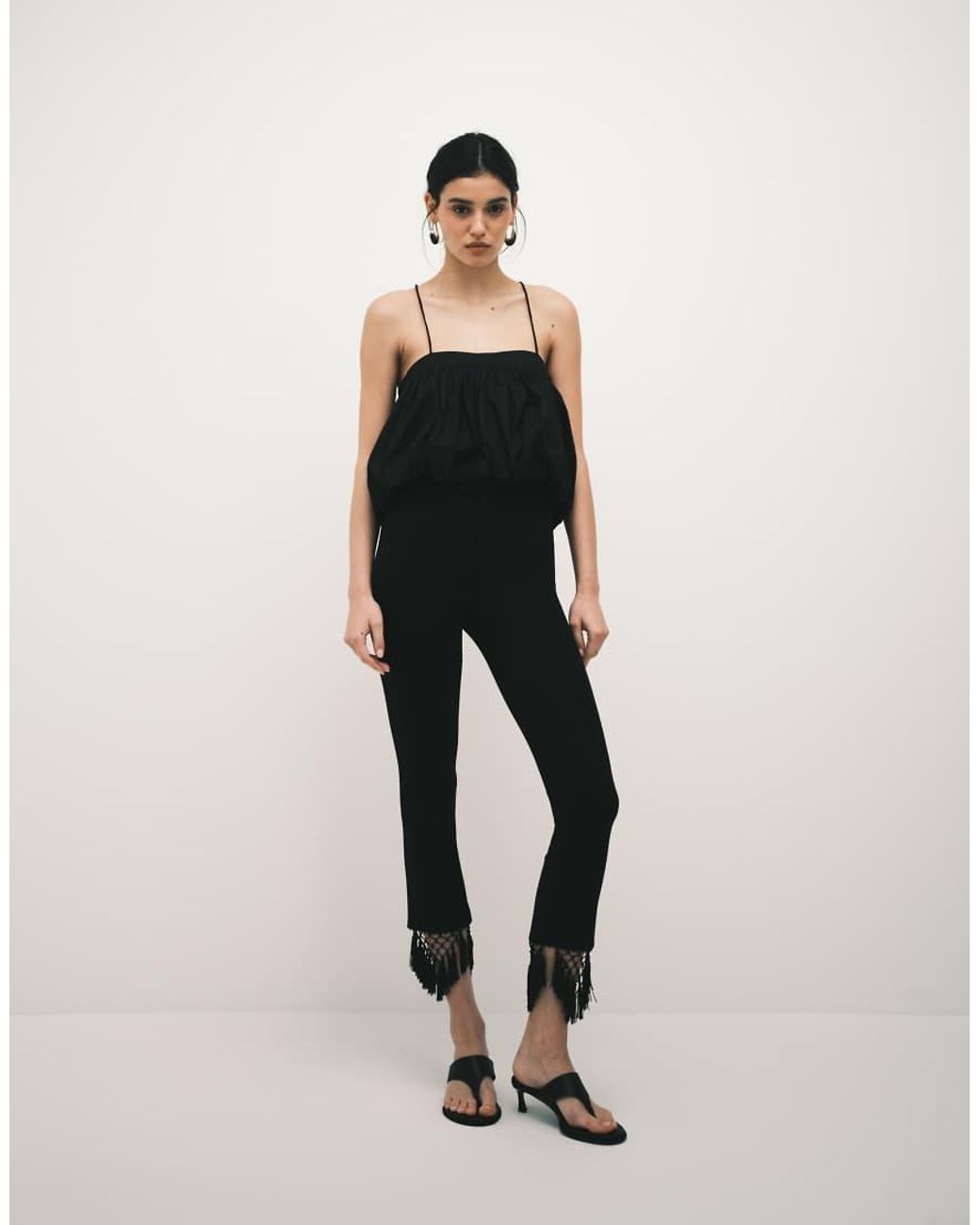 ASOS Black Halter Bubble Hem Top
