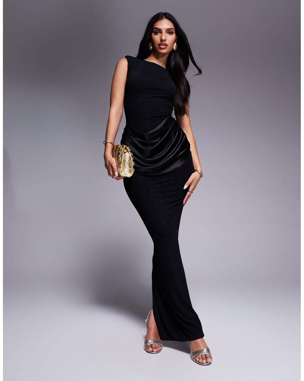 chinese dress ladies V-Neck Long Sleeve Split Maxi Dress XH1221