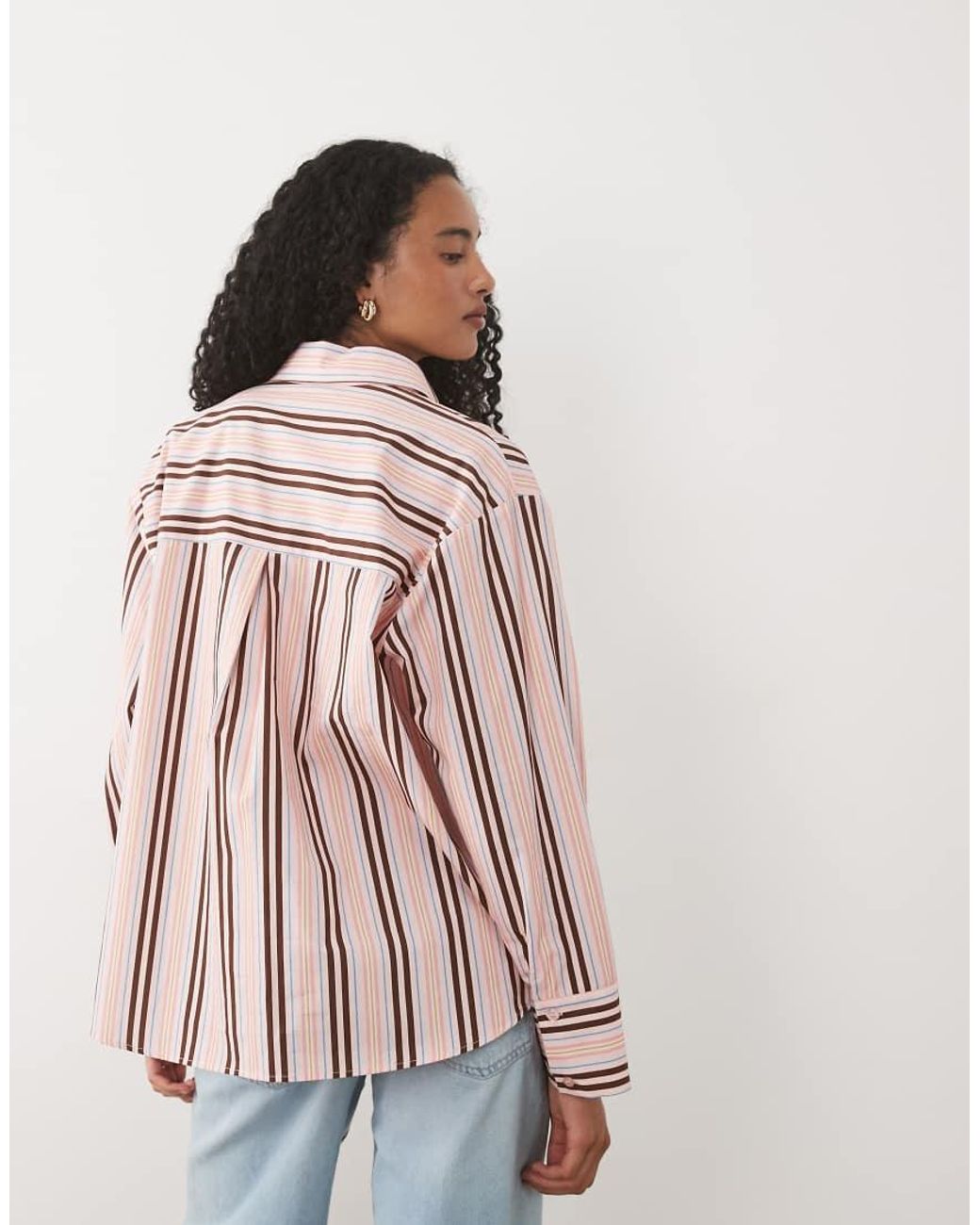 ASOS Pink Stripe Oversized Shirt