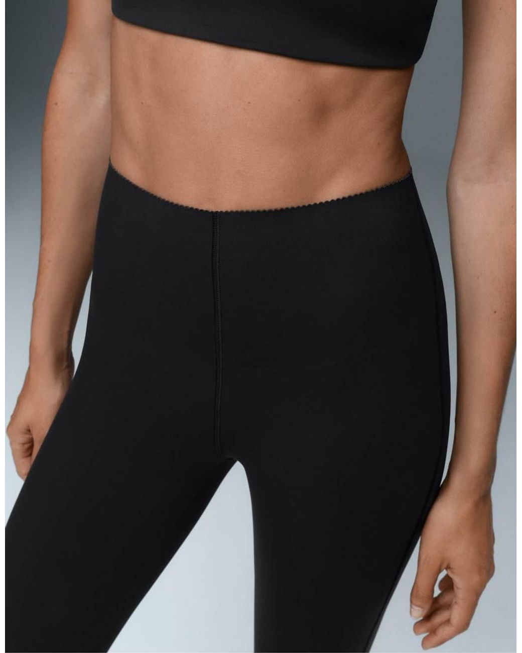 Oysho Blue Extra-compressive Core-control 65cm Ankle-length leggings