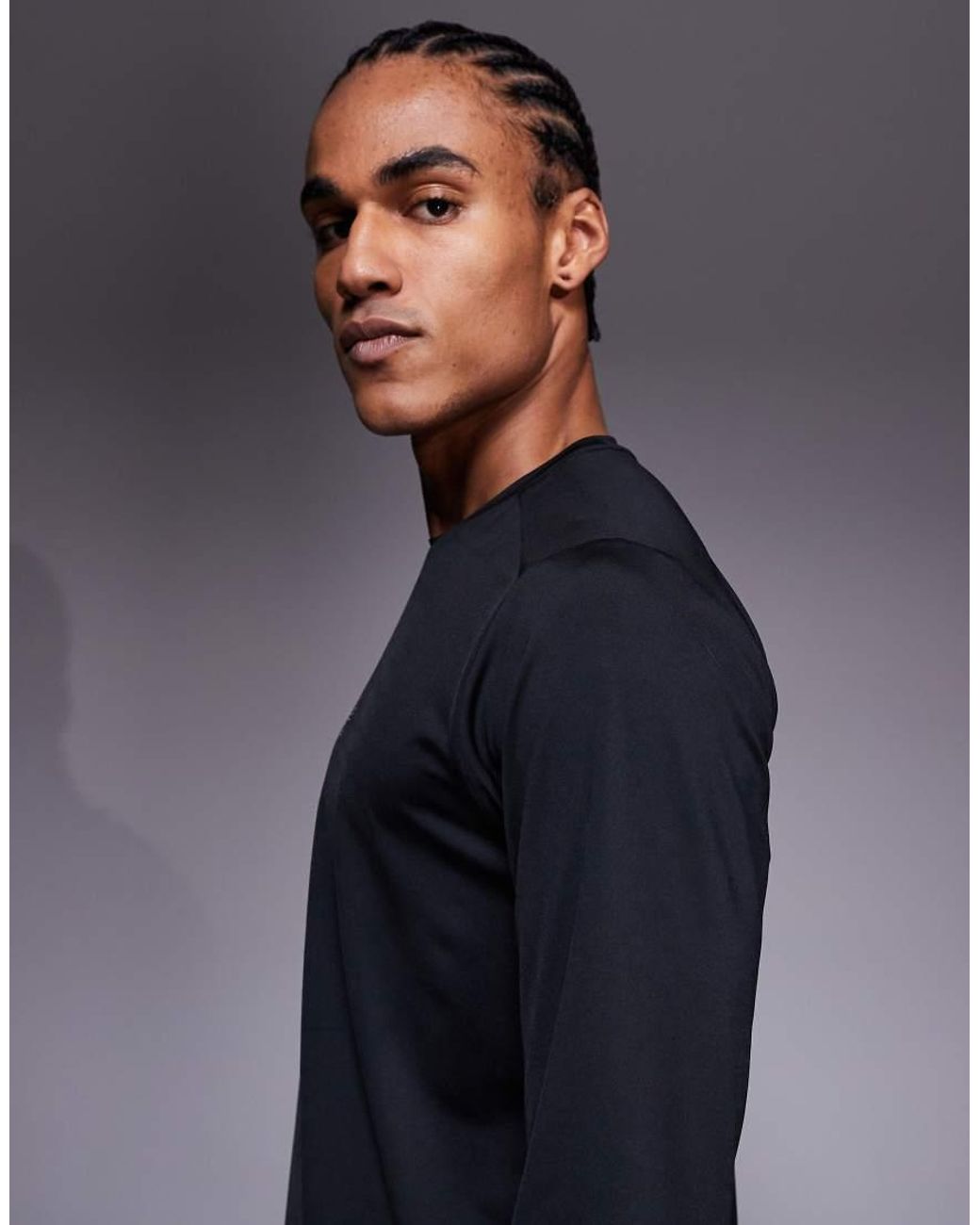 New Balance Gray Reflective Poly Long Sleeve Running T-Shirt for men