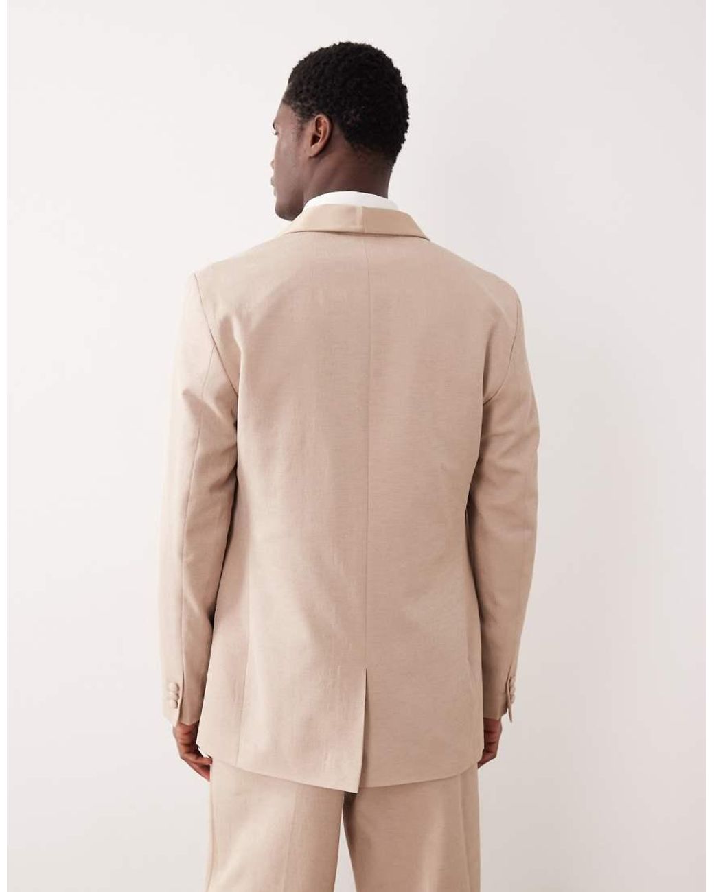 ASOS Natural Regular Tuxedo Suit Jacket for men