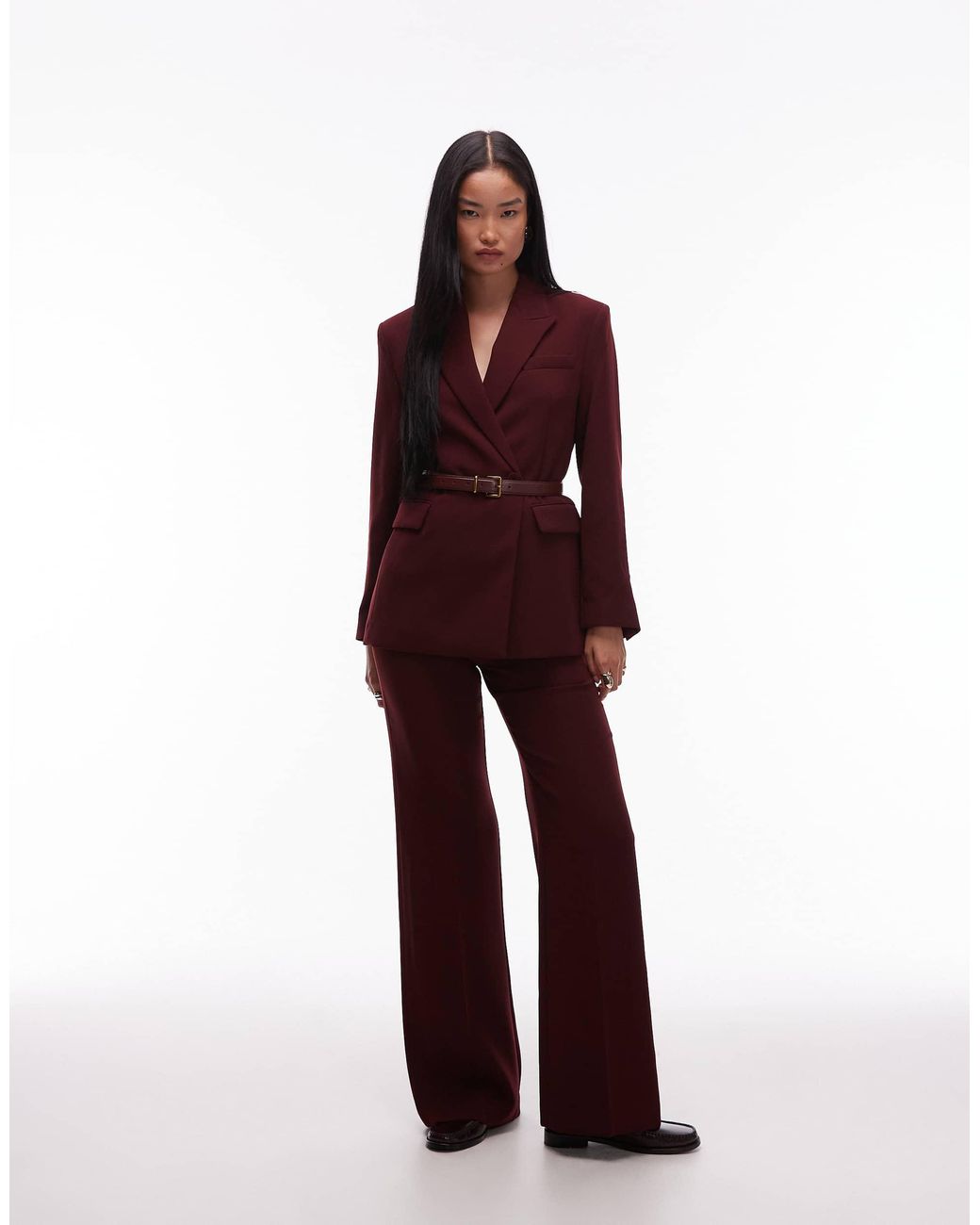 Mango Red Cross Button Blazer Co-ord