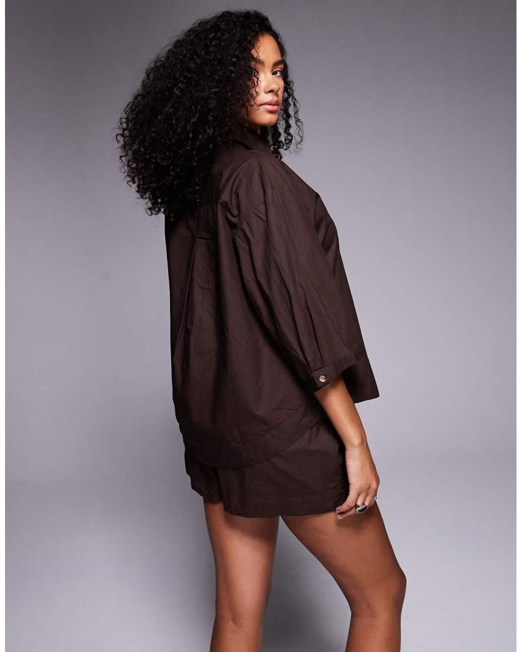 River Island Brown Boxy Shirt