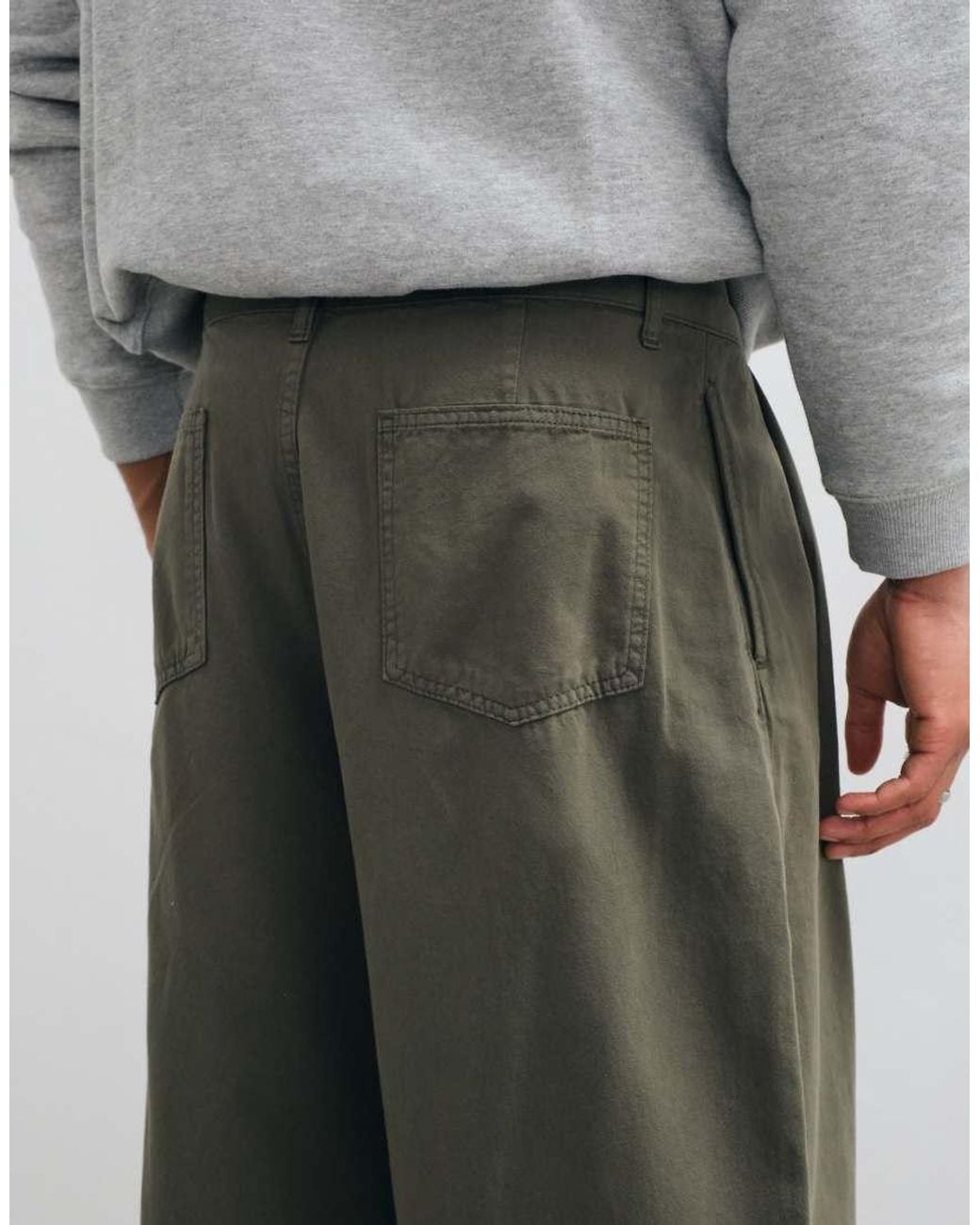 ASOS Green Oversized Tapered Trousers for men