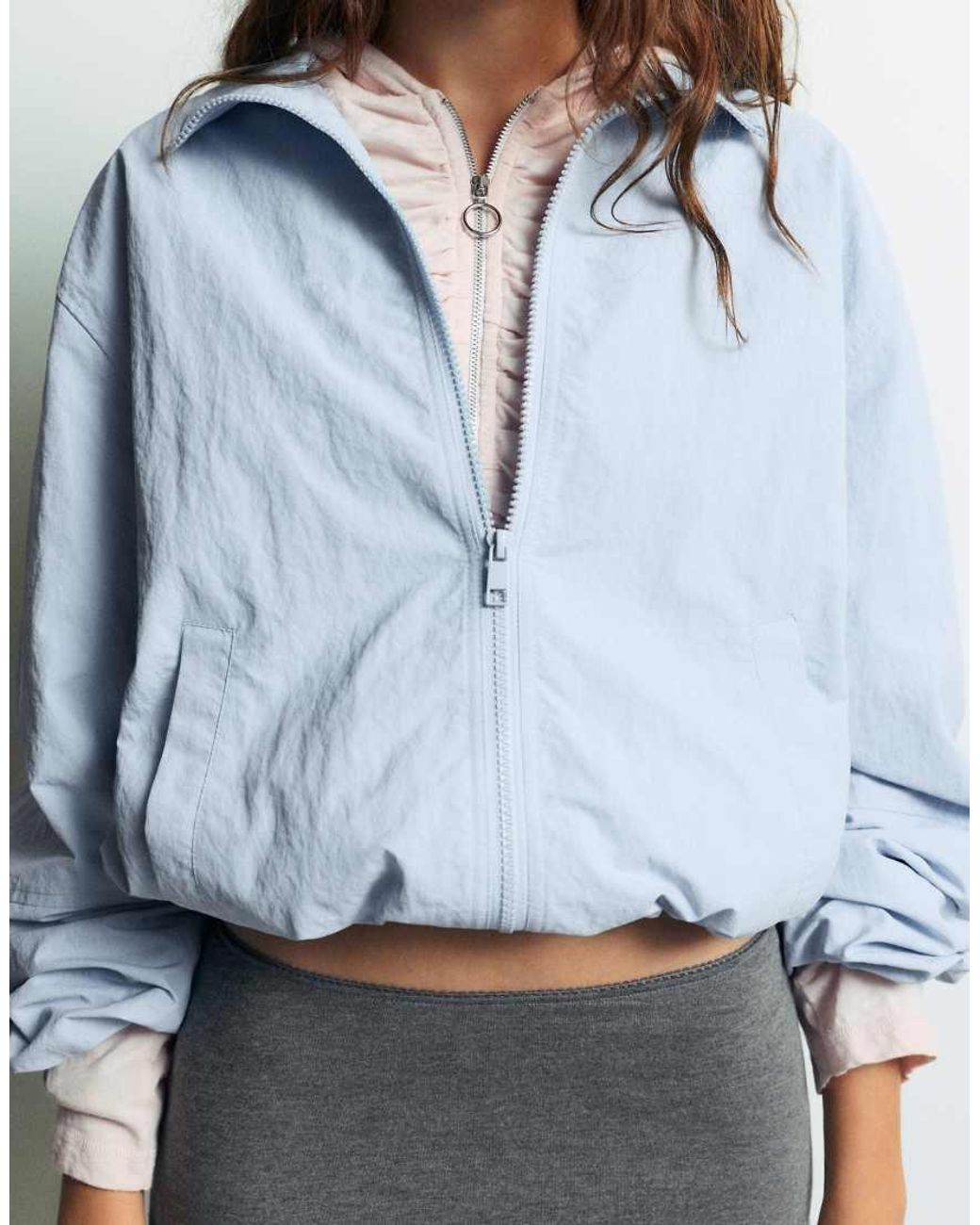 Pull&Bear Blue Lightweight Bomber Jacket