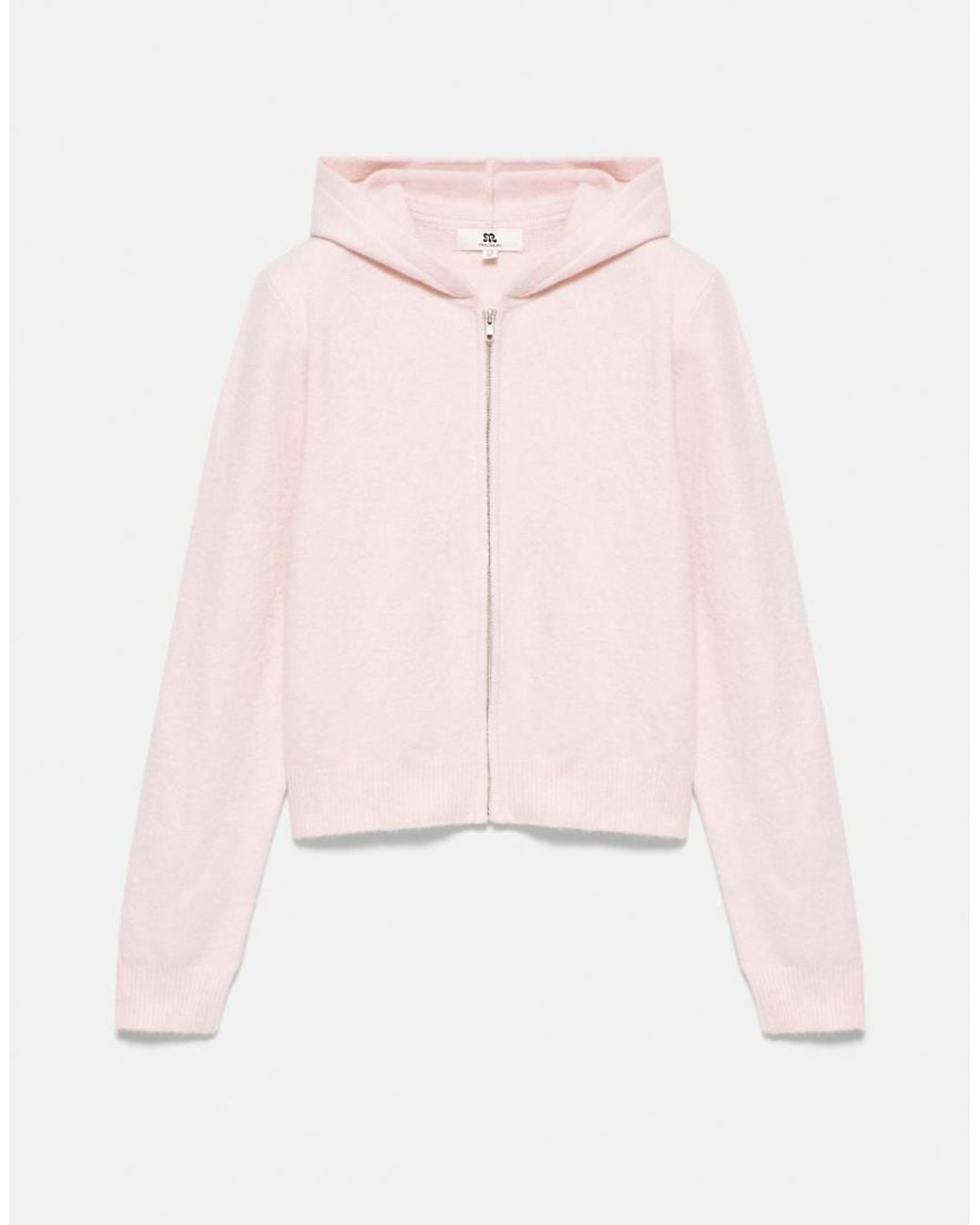 Pull&Bear Pink Zip-up Hooded Cardigan