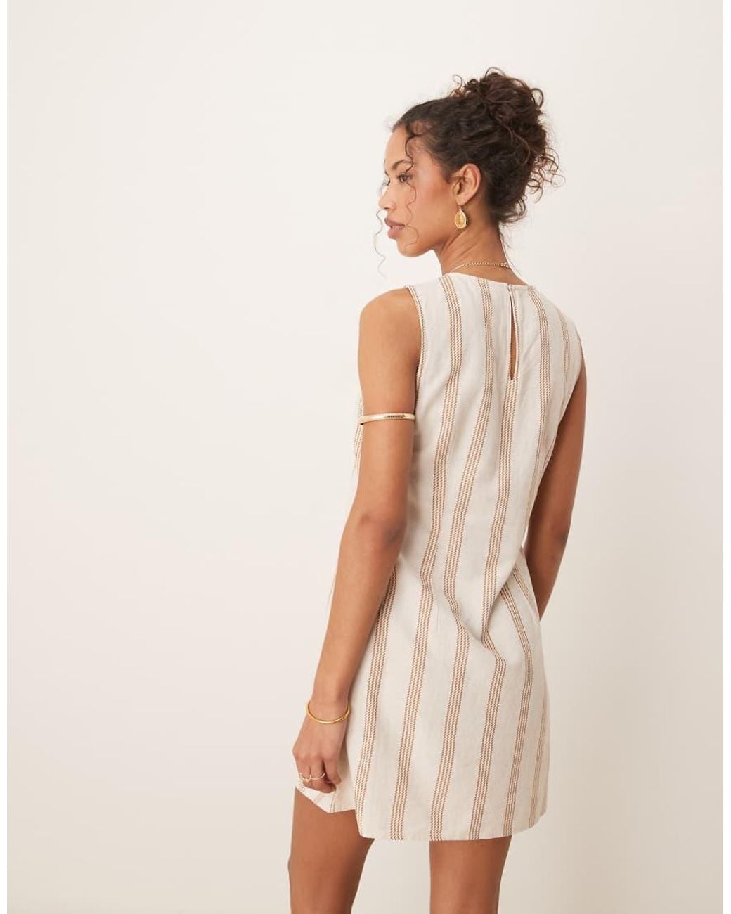Vila Natural Linen Touch Sleeveless Mini Dress