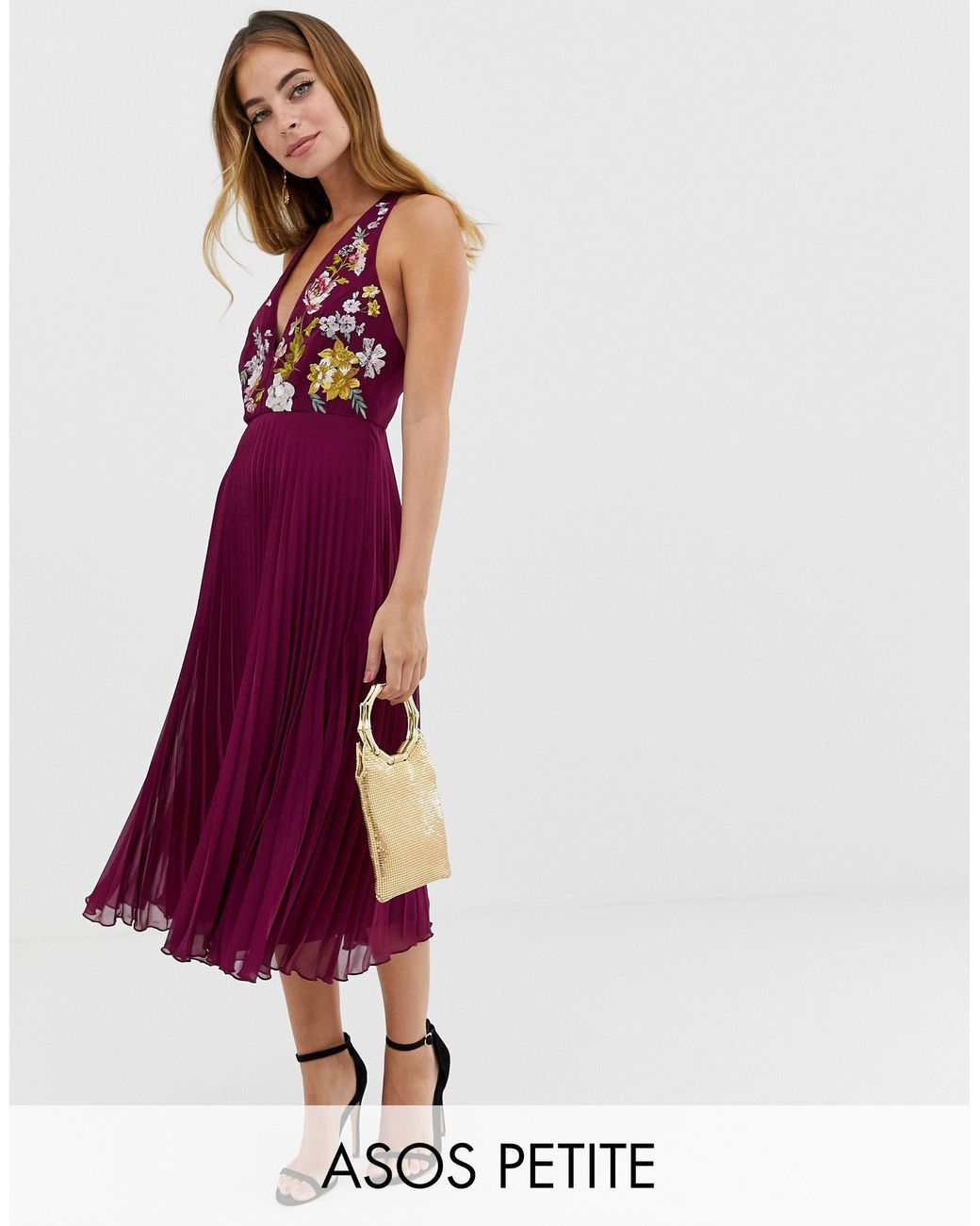 petite long pleated skirt