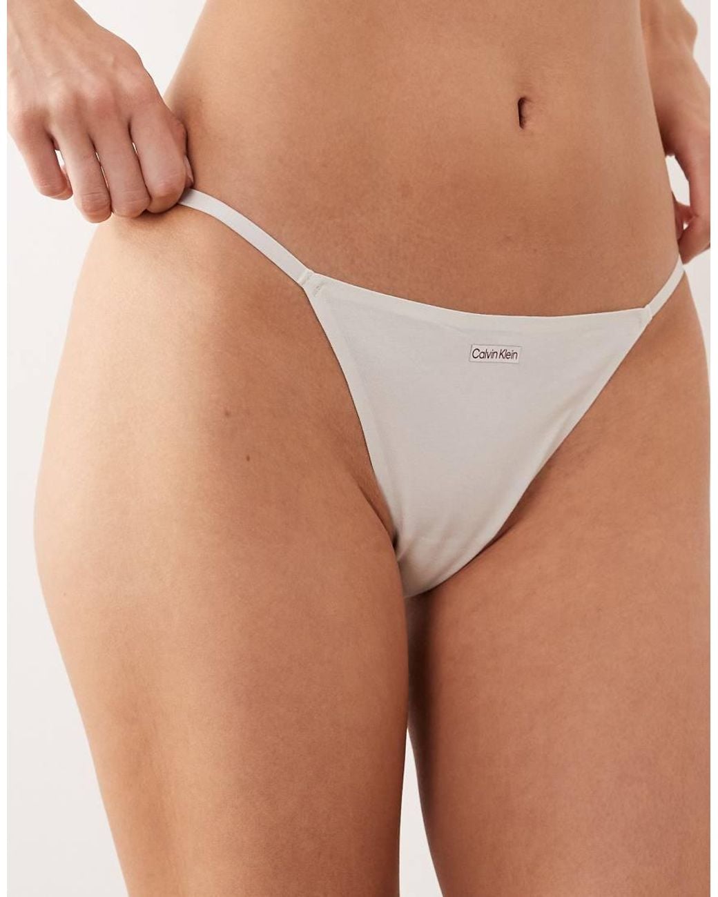 Calvin Klein Natural Cotton Modal Signature Seamless String Bikini Brief