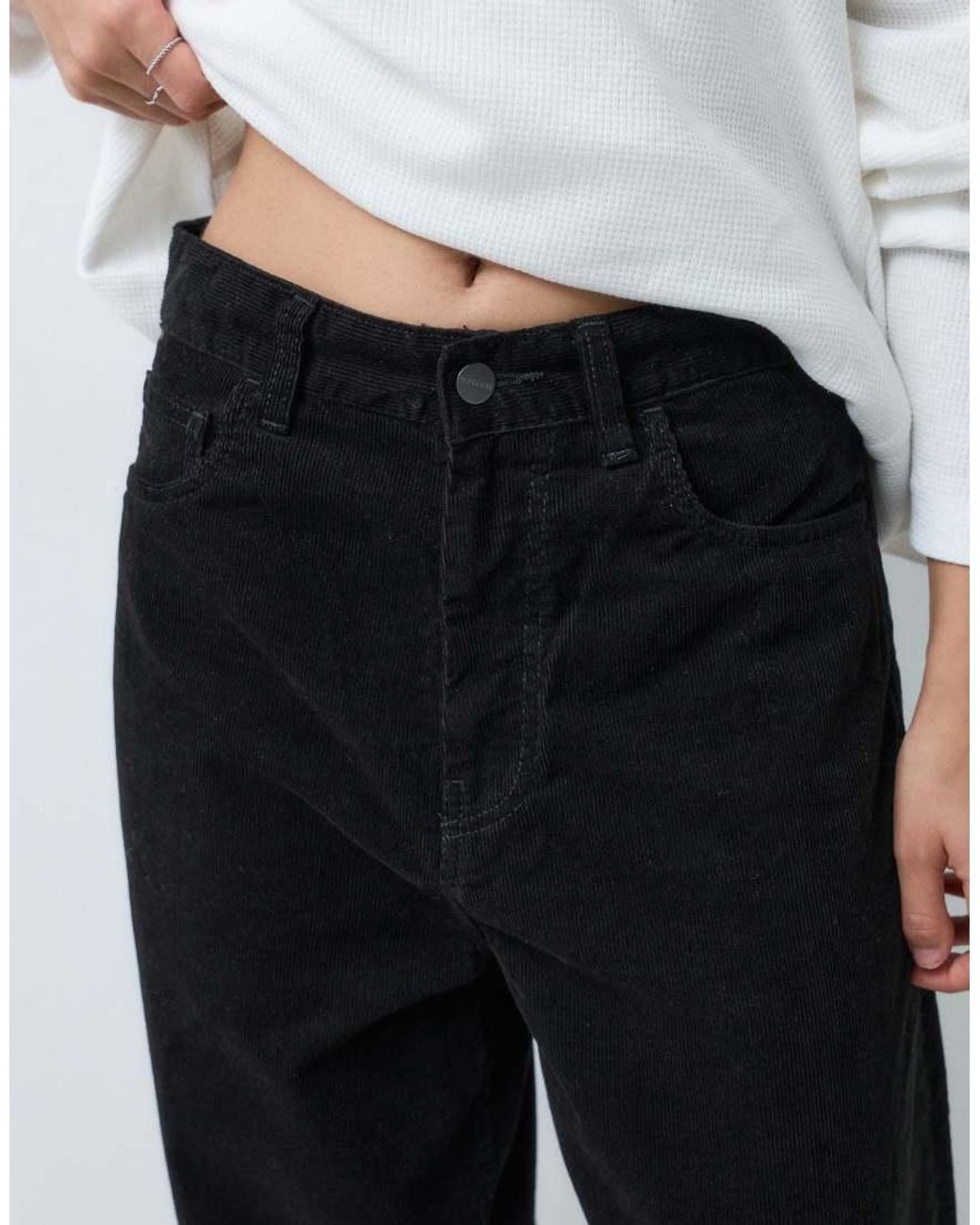 Carhartt White Brandon Loose Fit Thin Corduroy Trousers