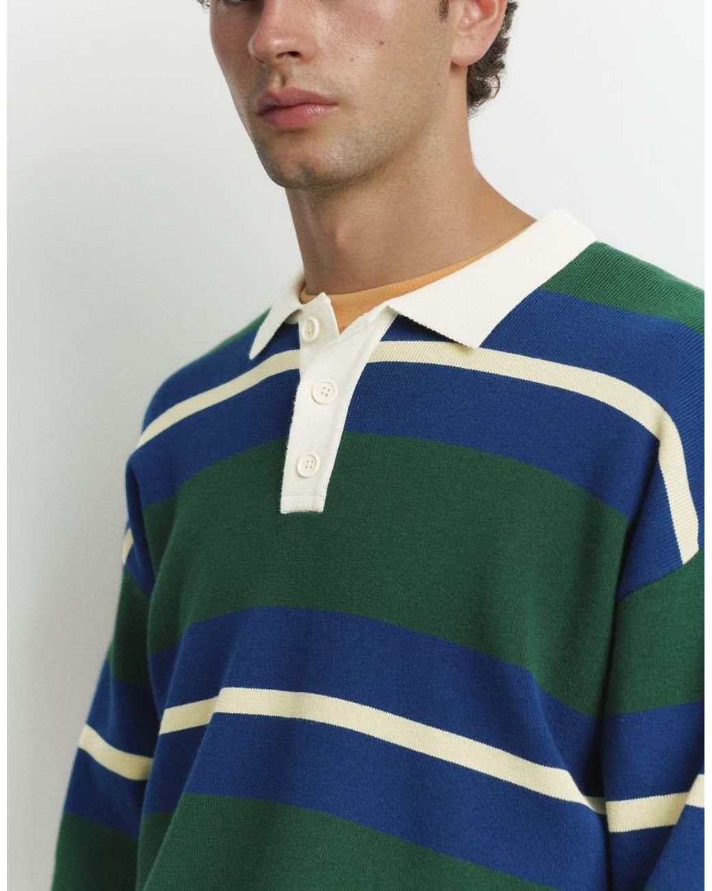 Polo di Pull&Bear in Blue da Uomo