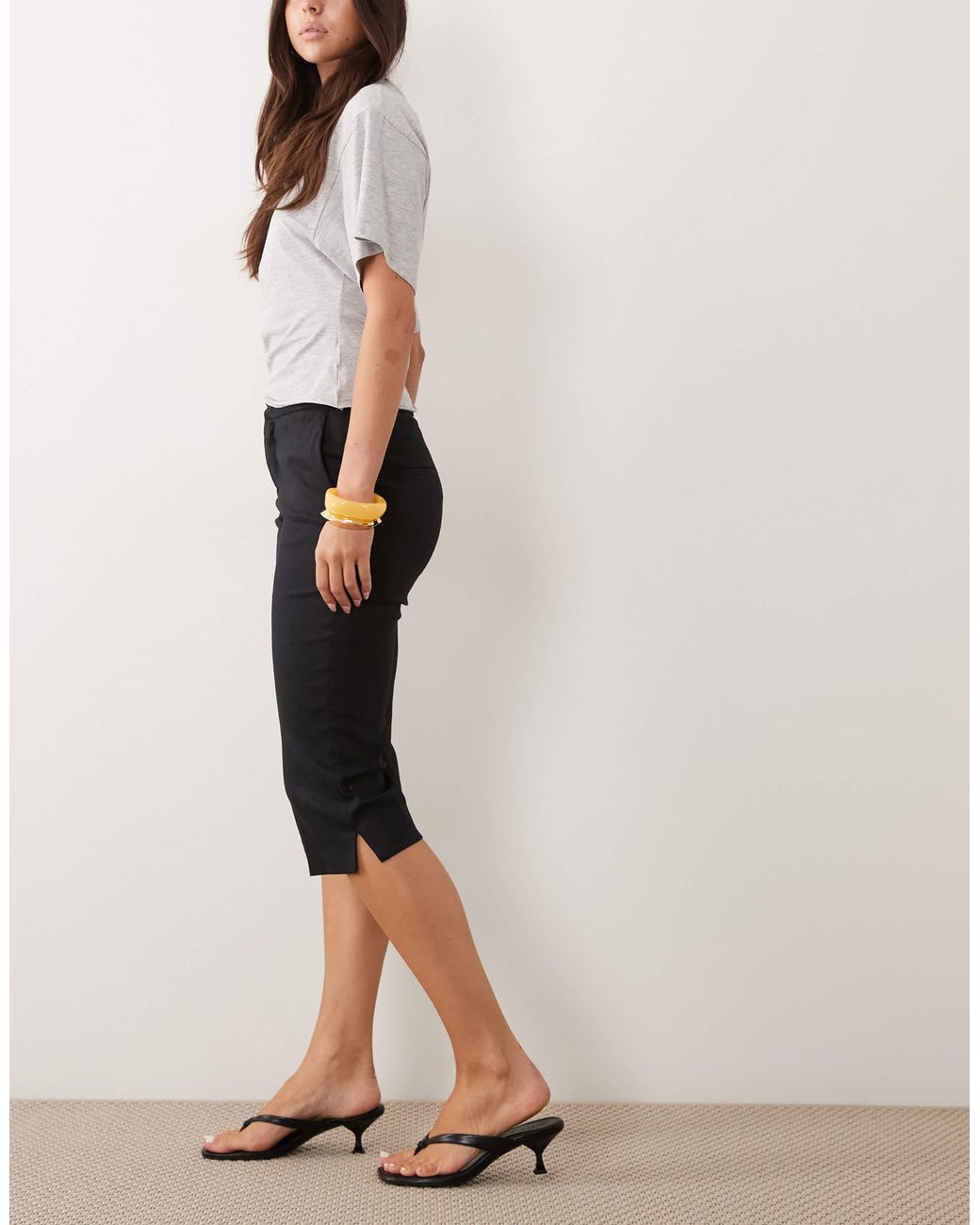 Mango Natural Capri Pants