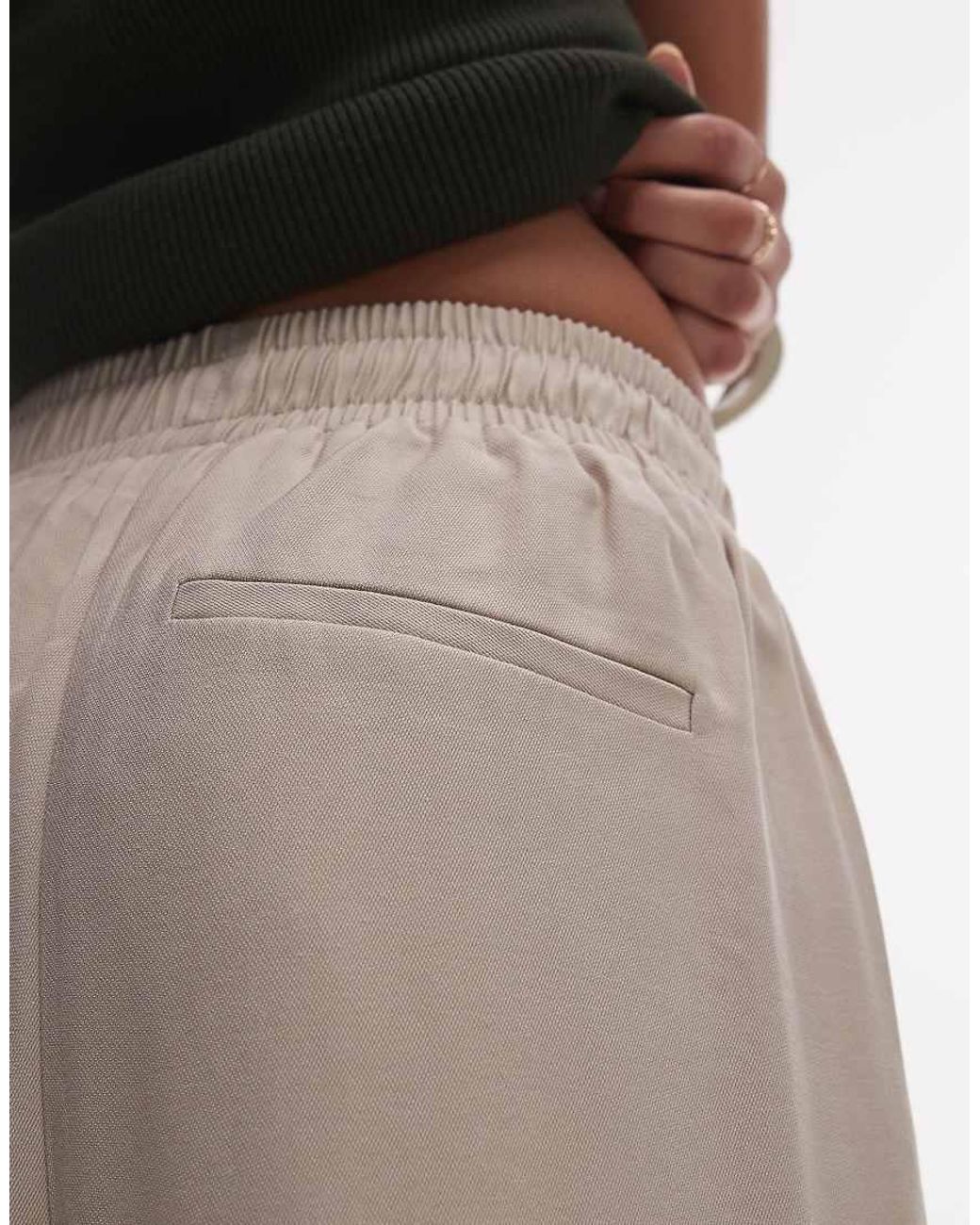 TOPSHOP Natural Elasticated Waistband Tailored Jogger Trouser