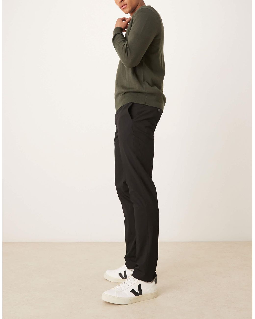 Pantalon ajusté Mango pour homme en coloris Black