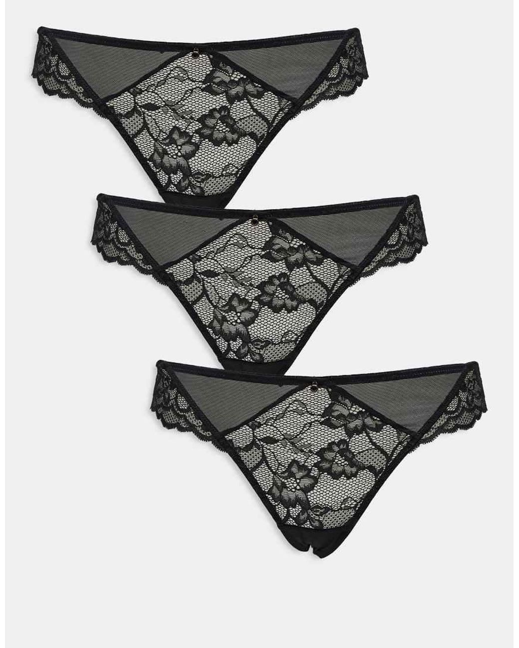 Ann Summers Gray Sexy Lace 3 Pack Brazilians