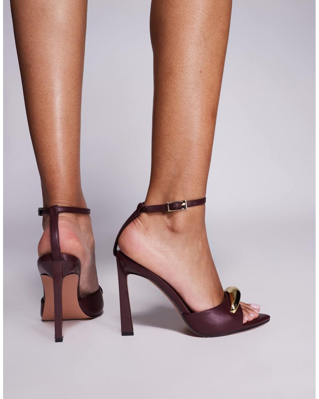 ASOS Pink Napier Trim Detail High Heel Sandals