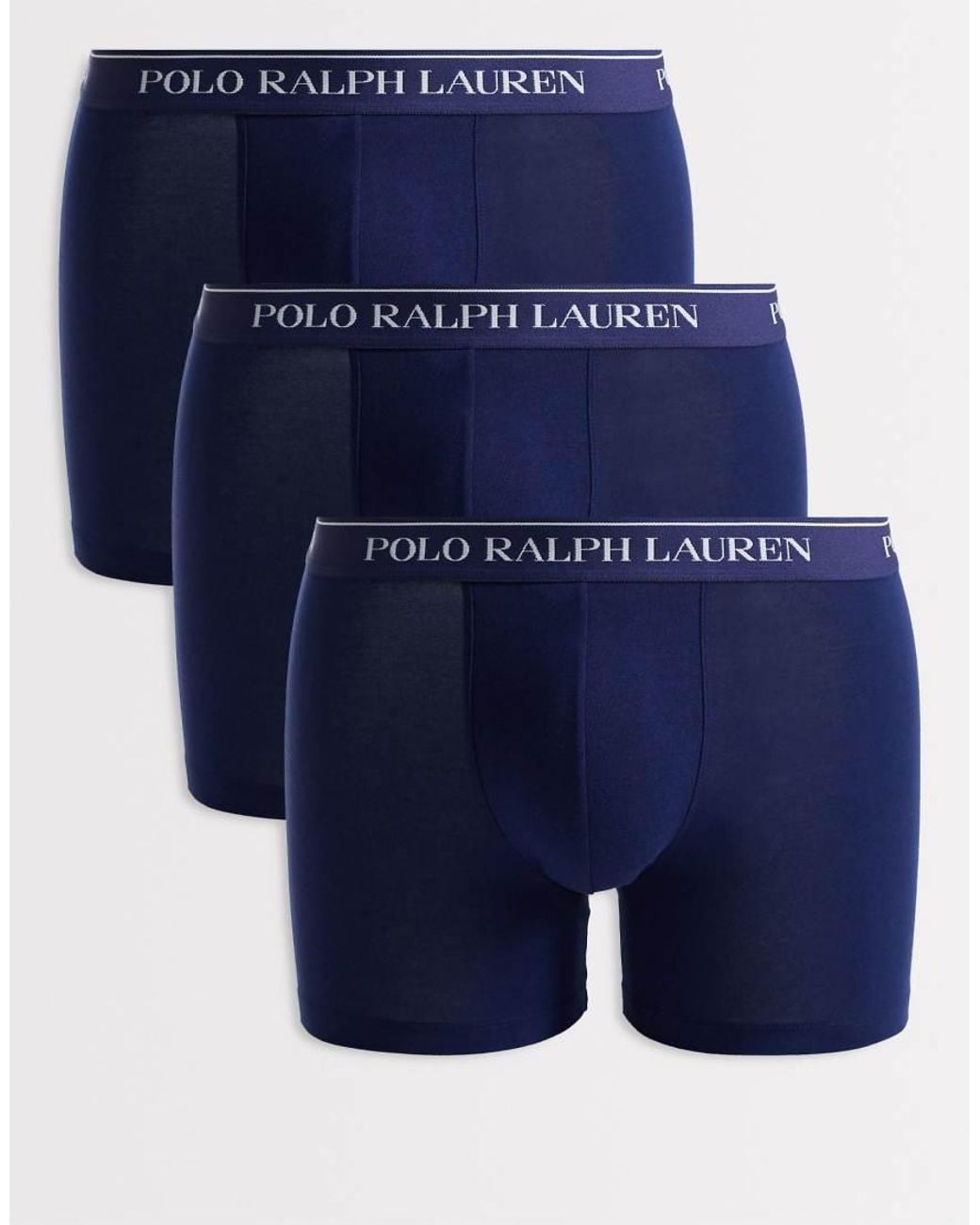 Polo Ralph Lauren Blue 3 Pack Of Stretch Cotton Boxer Briefs for men