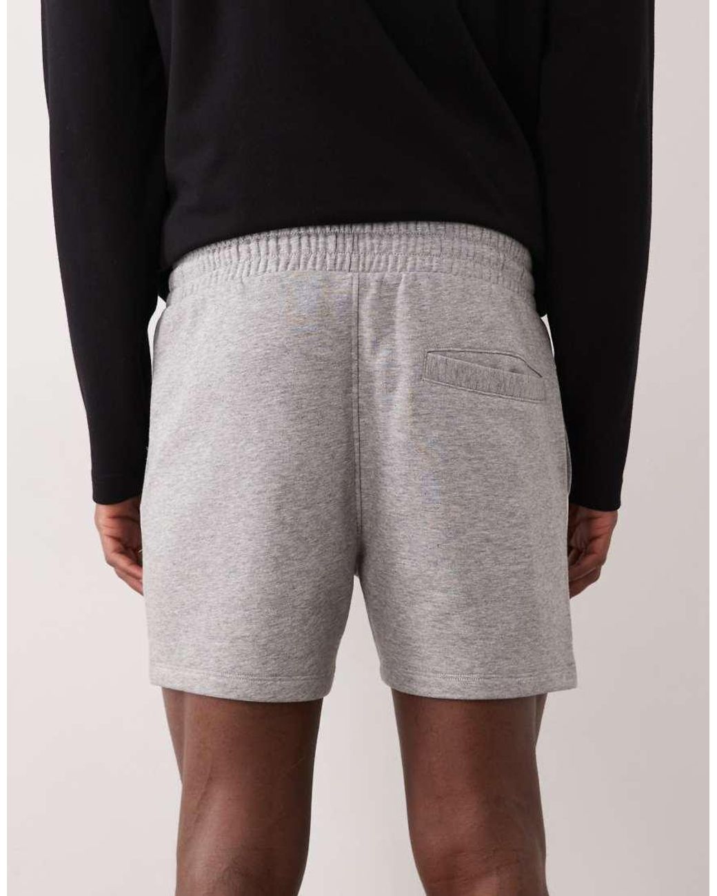 ASOS Black Slim Fit Shorter Jersey Shorts With Contrast Side Piping for men