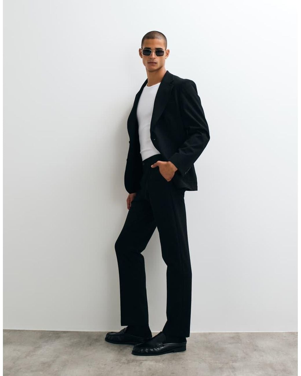 ASOS Black Stretch Crease Resistant Slim Suit Pants for men