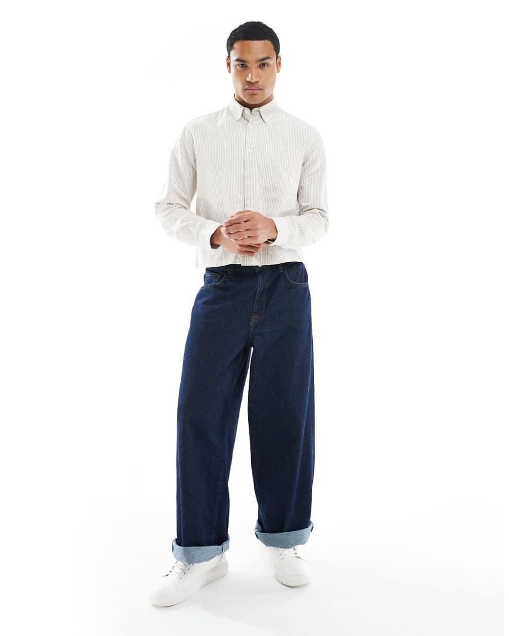New Look White Boxy Oxford Shirt for men