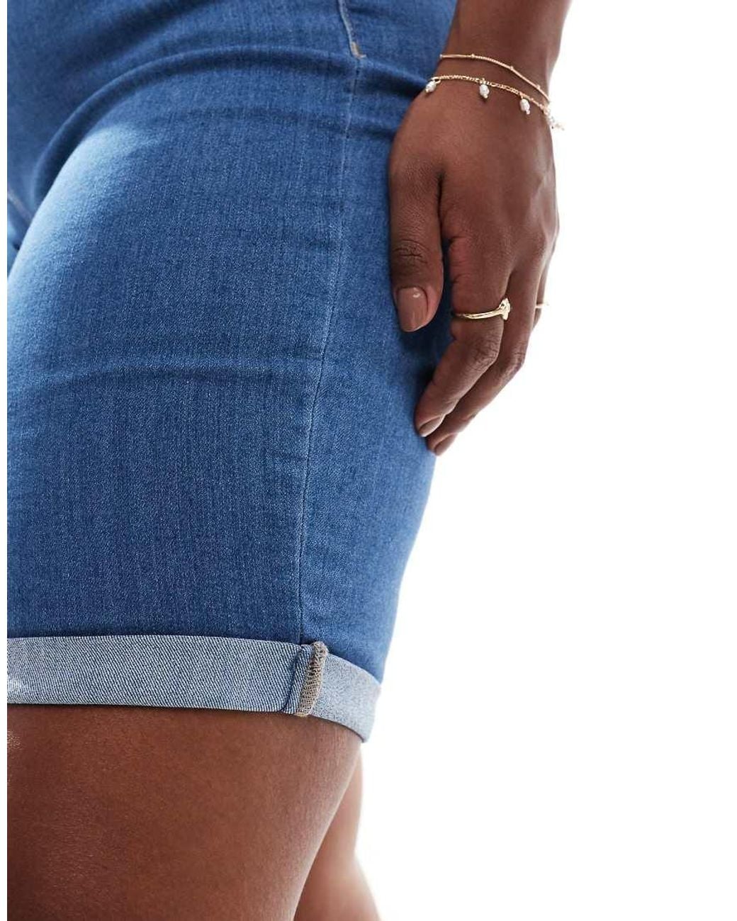 ONLY Blue Long Denim Shorts