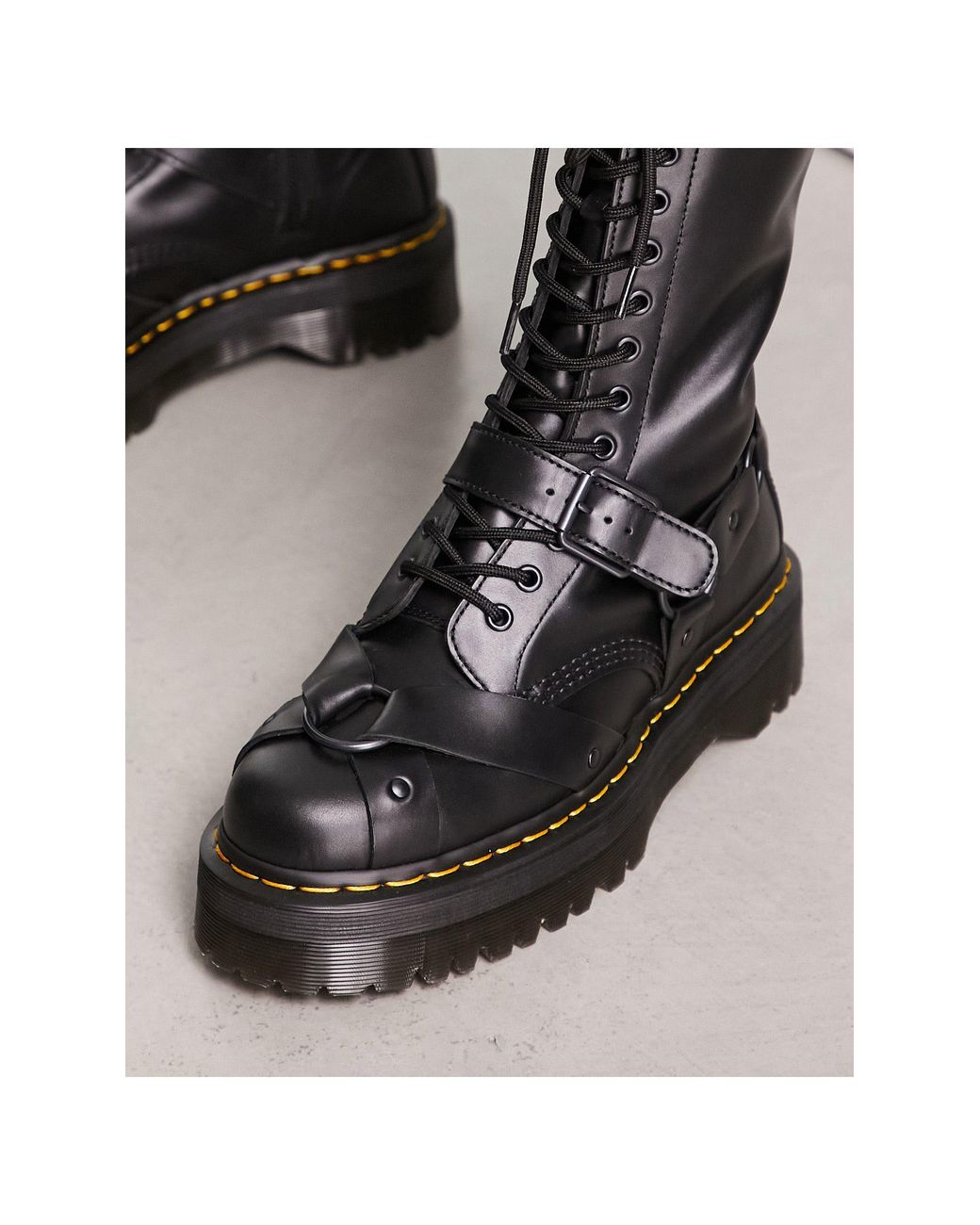 Dr. Martens 1914 Harness Leather Tall Lace Up Platform Boots in