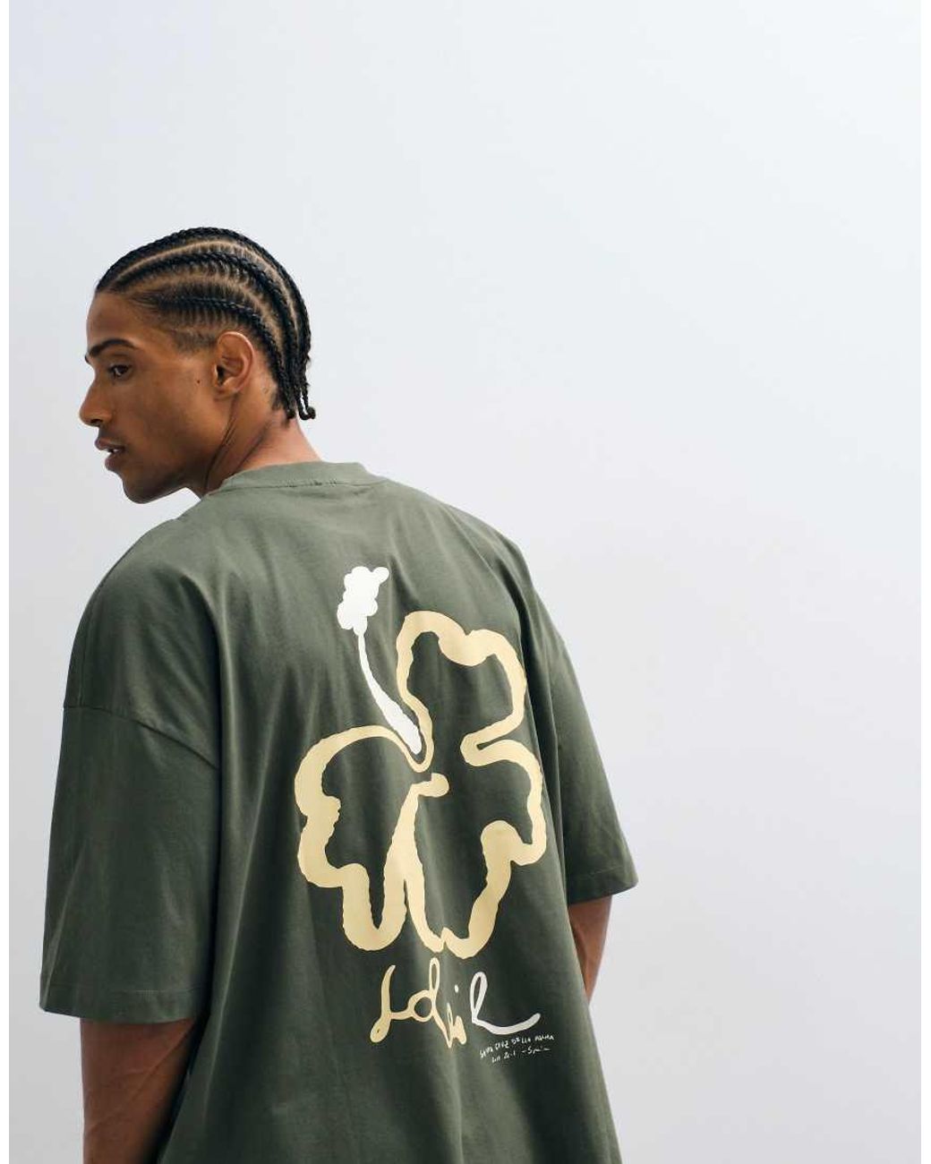 ASOS Green Oversized T-shirt With Floral Print for men