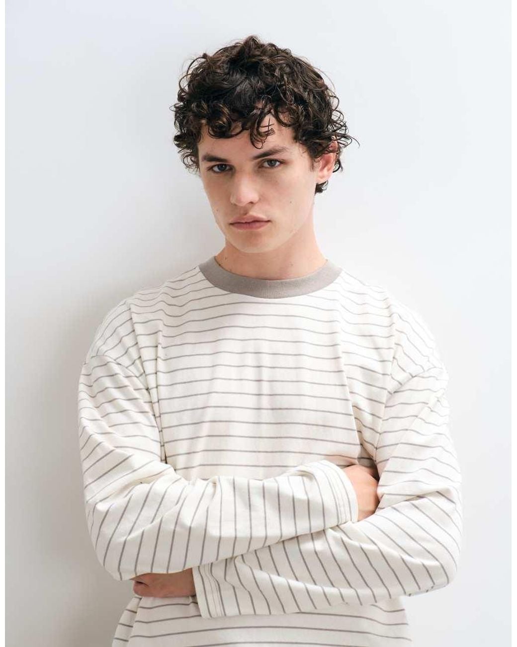 Hollister White Heavyweight Boxy Long Sleeve T-shirt for men