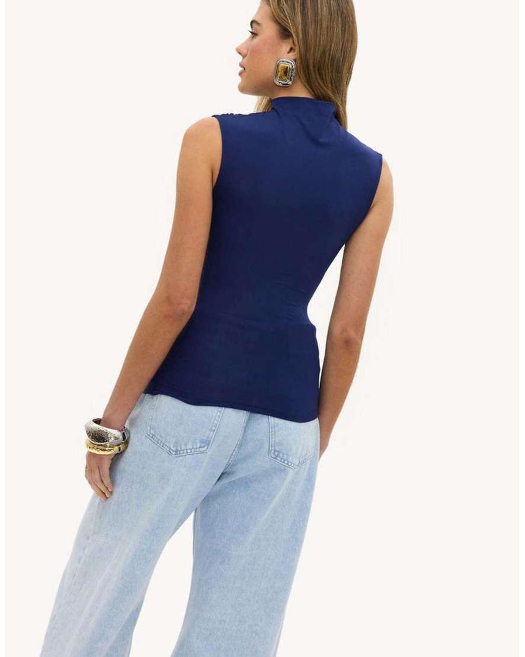 Loavies Blue Velvet Embrace Turtleneck Top