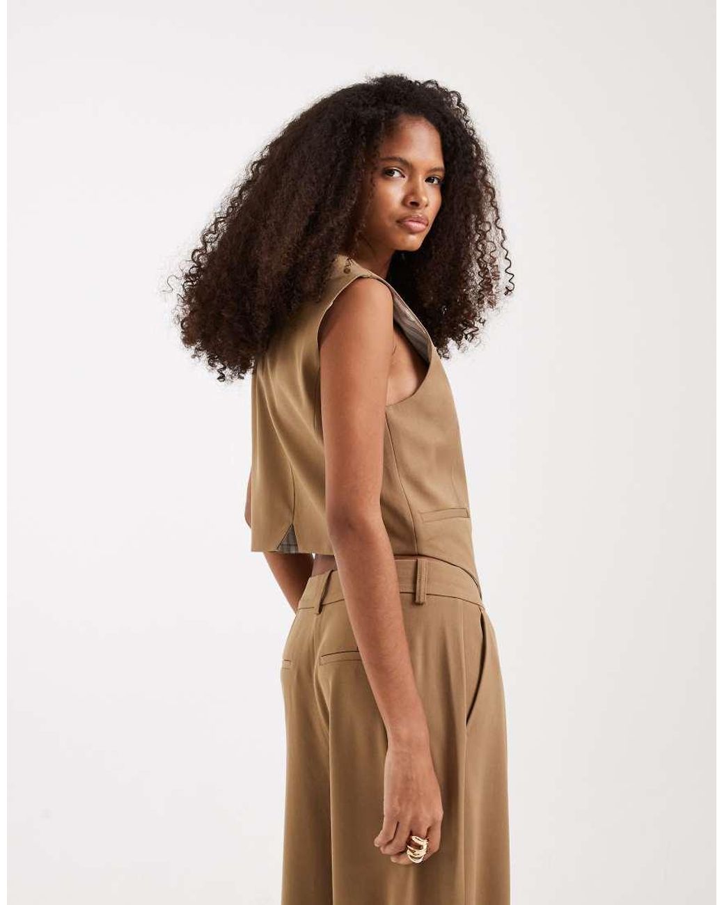 Vero Moda Brown Tailored Waistcoat Mix & Match Co-ord
