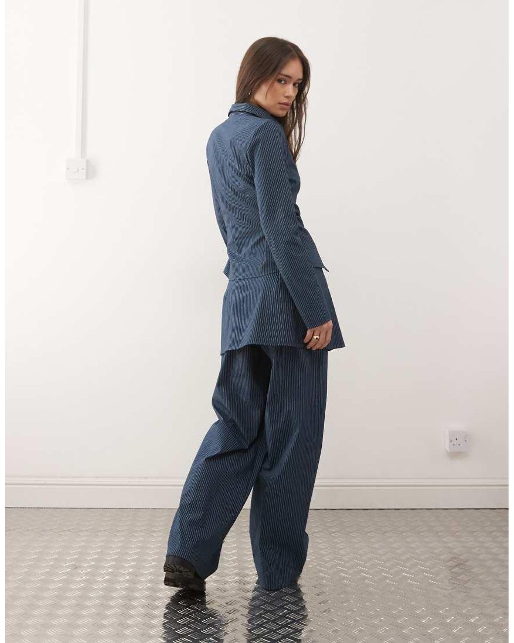 Reclaimed Vintage Blue Skirt Trousers With Split