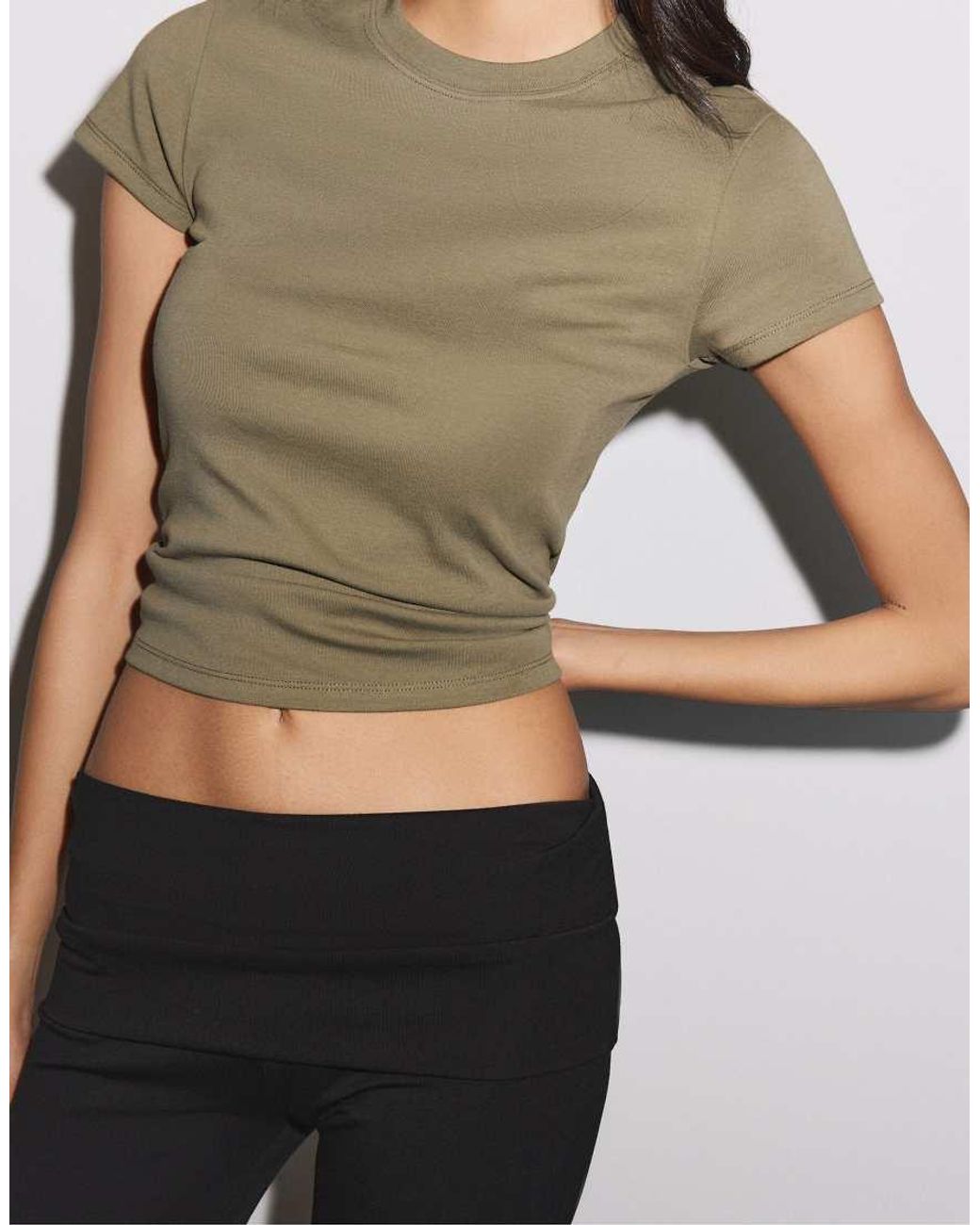 Stradivarius Black Wide-waist Capris