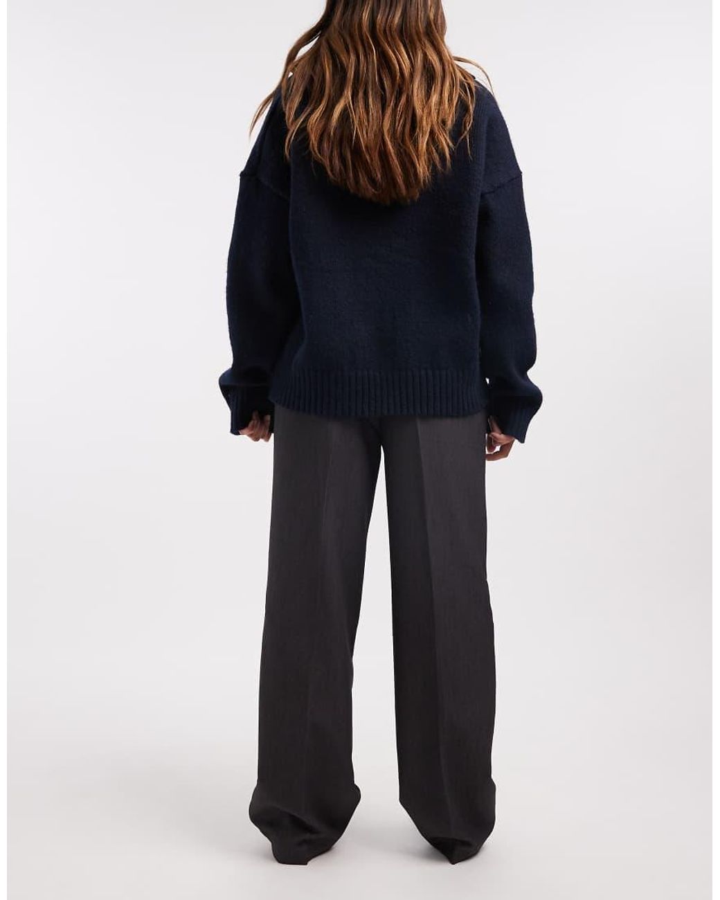 ONLY Blue Tailored Wide Leg Trousers