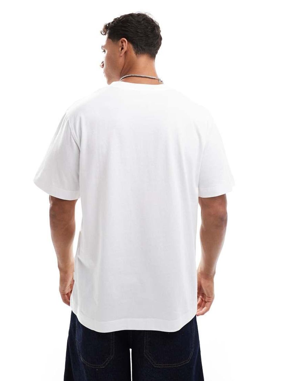 Jack & Jones White Oversize T-shirt With Originals Embroidery for men