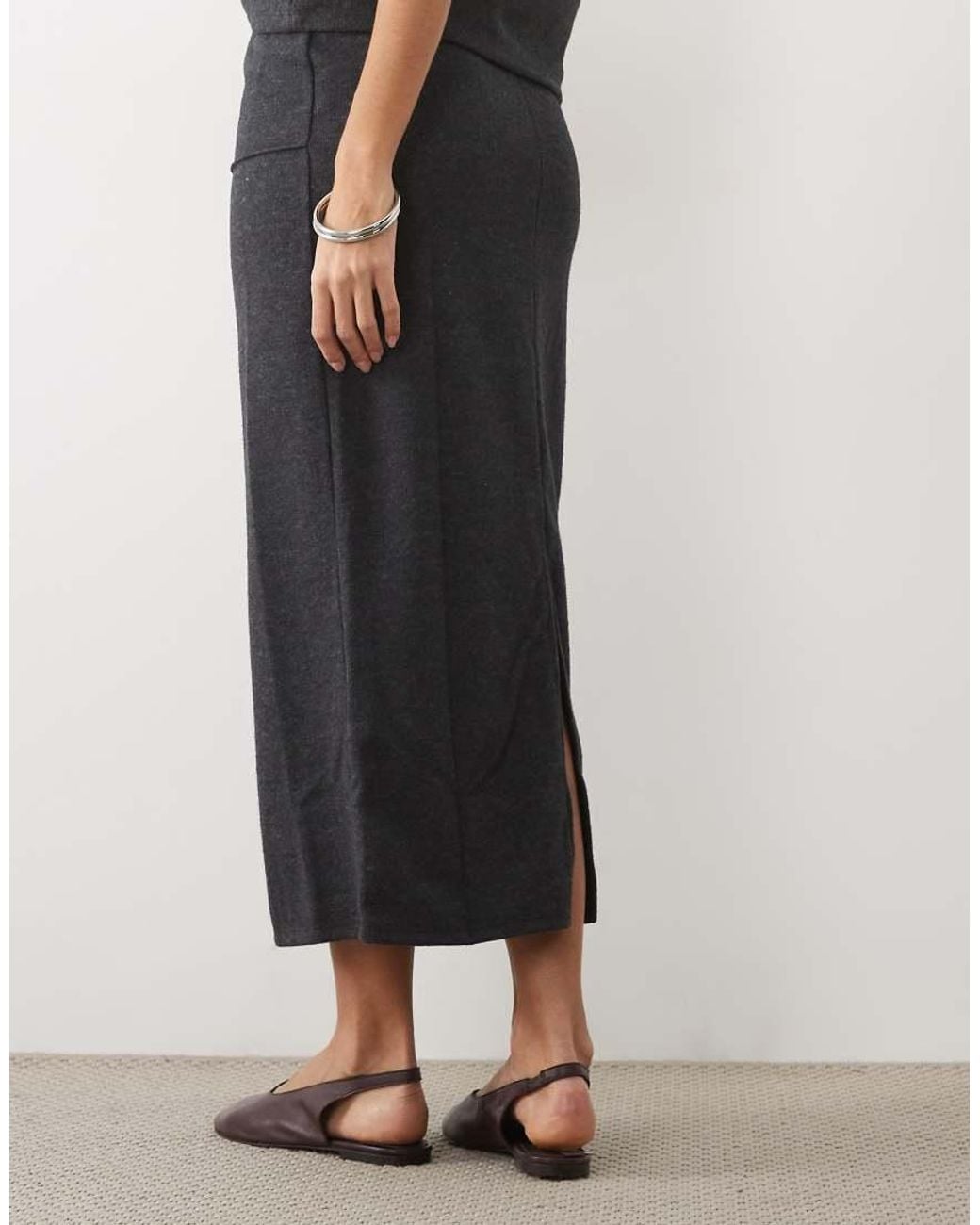 Jdy Multicolor Knitted Pencil Midi Skirt Co-ord
