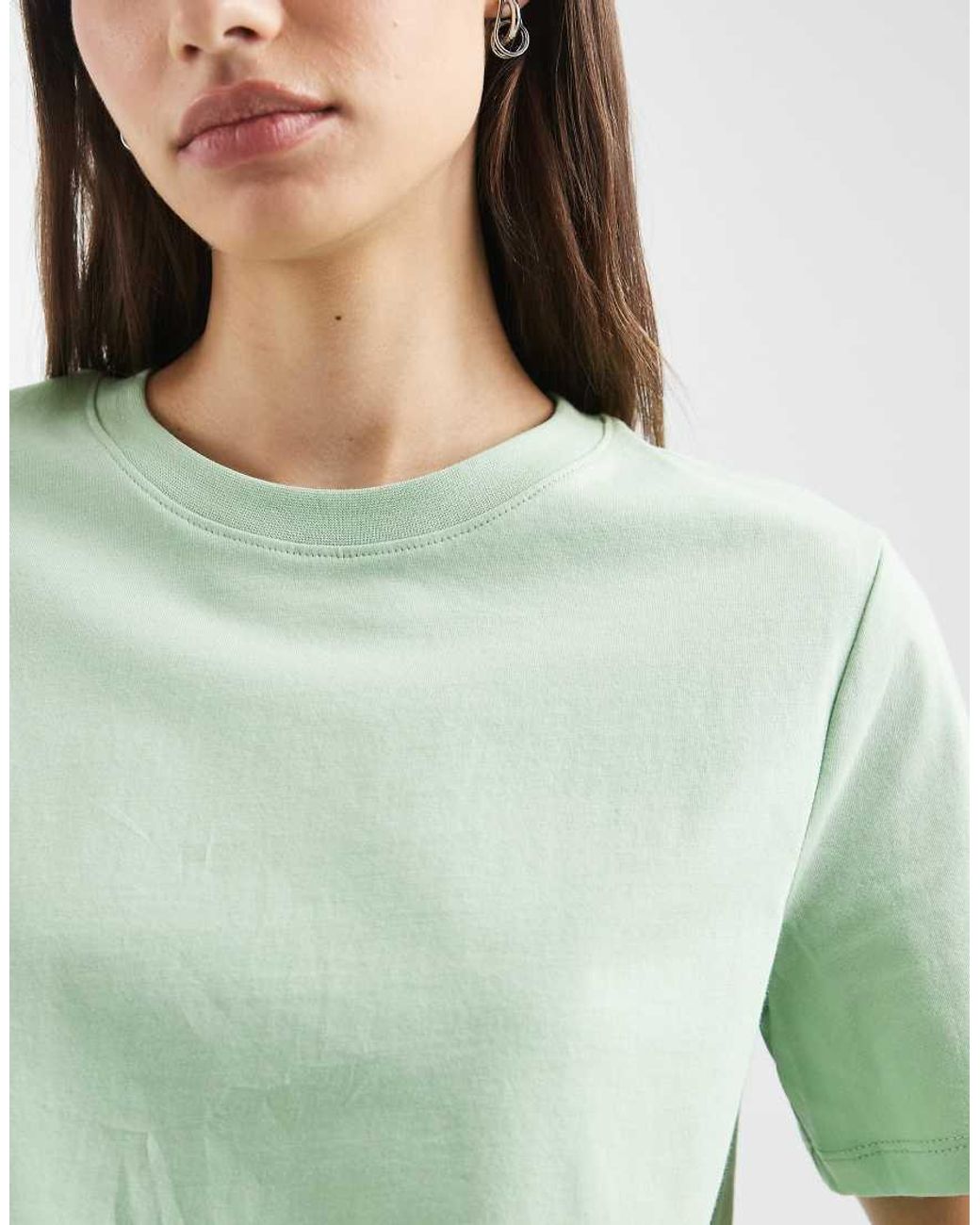 Pieces Green Boxy T-shirt
