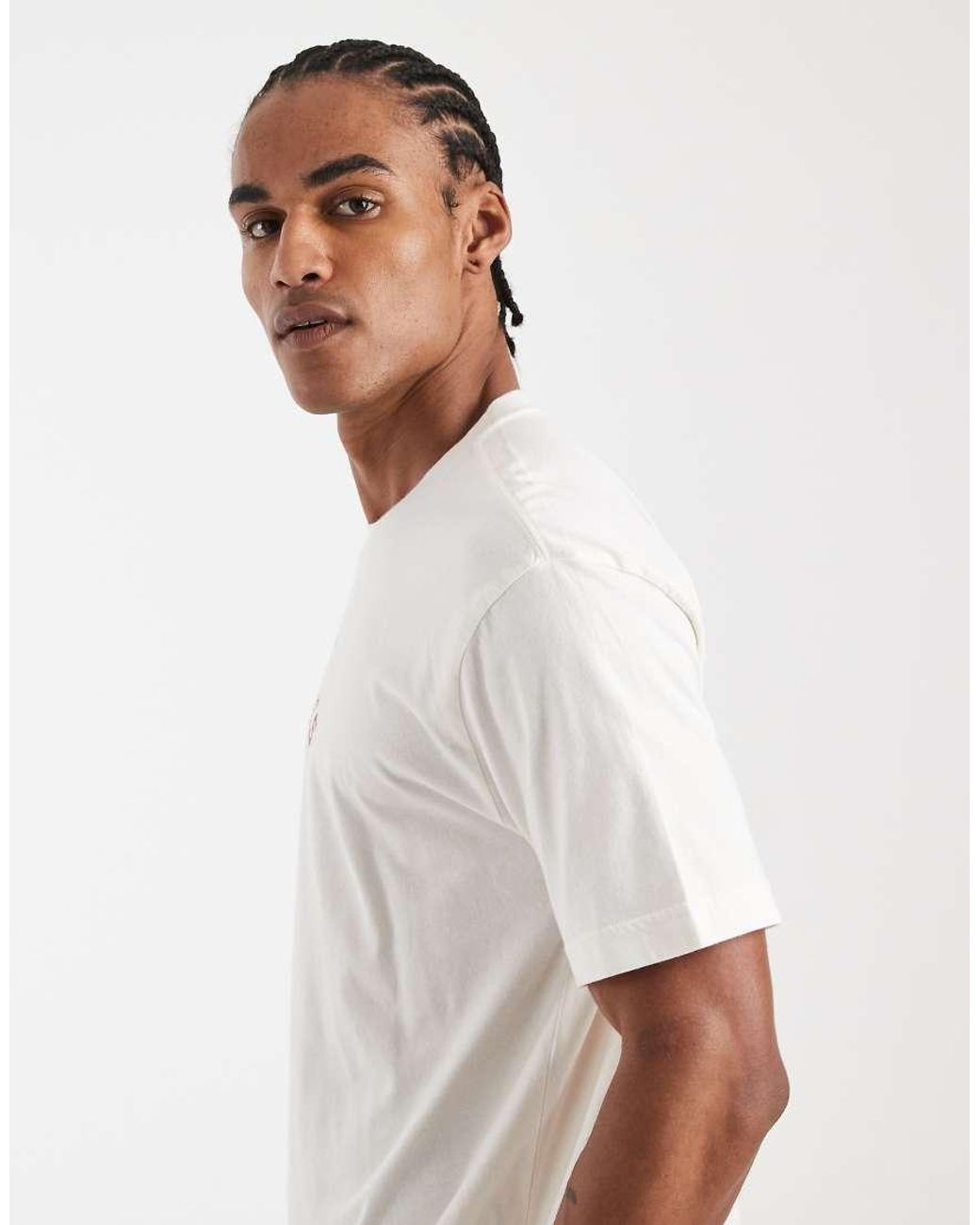 Hollister White Grunge Rose Graphic T-shirt for men
