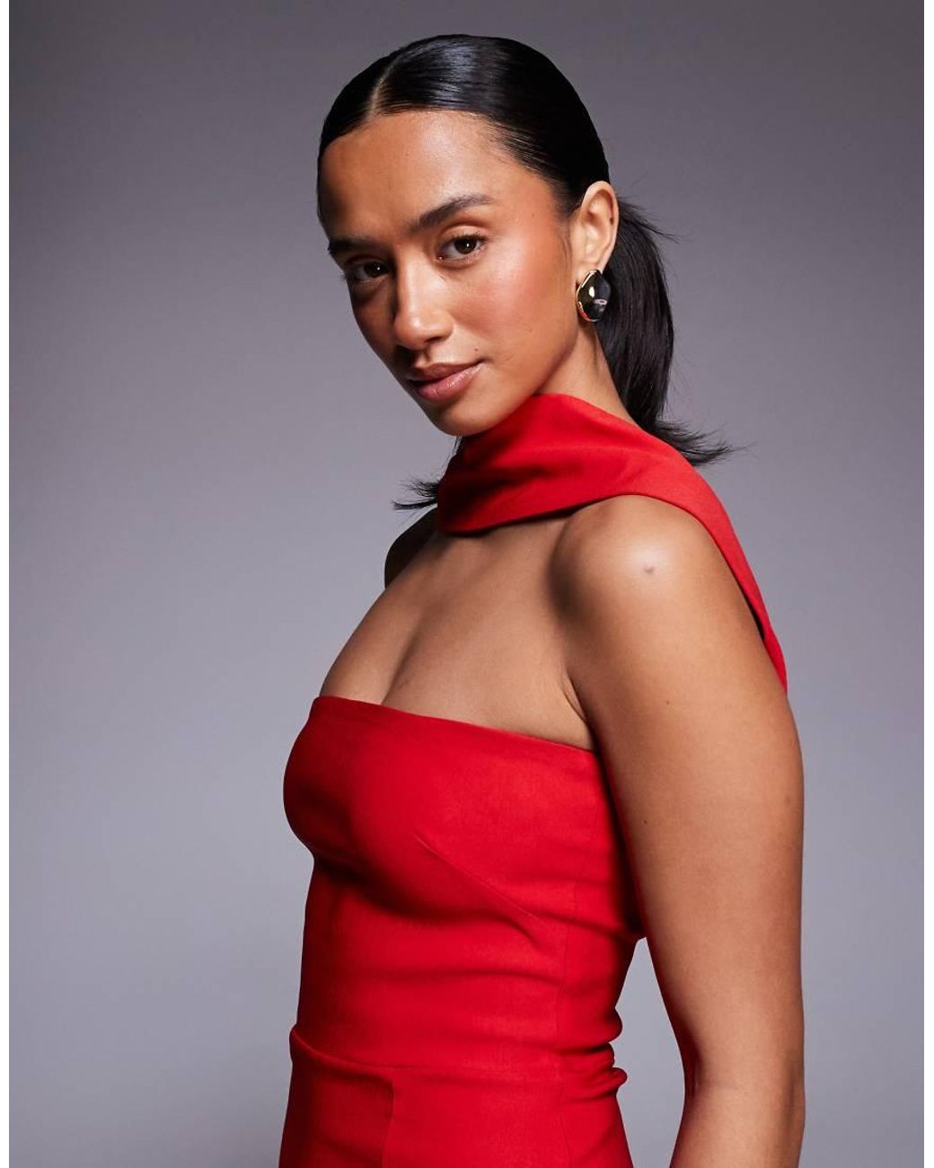 Vestito Lungo A Fascia di Vesper Petite in Red