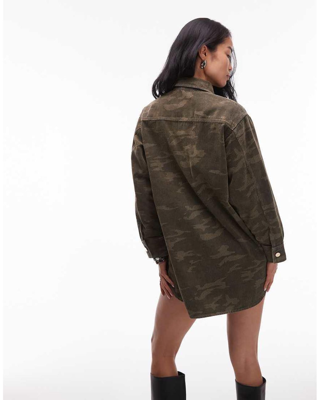 AllSaints Black Faye Camo Flocked Dress