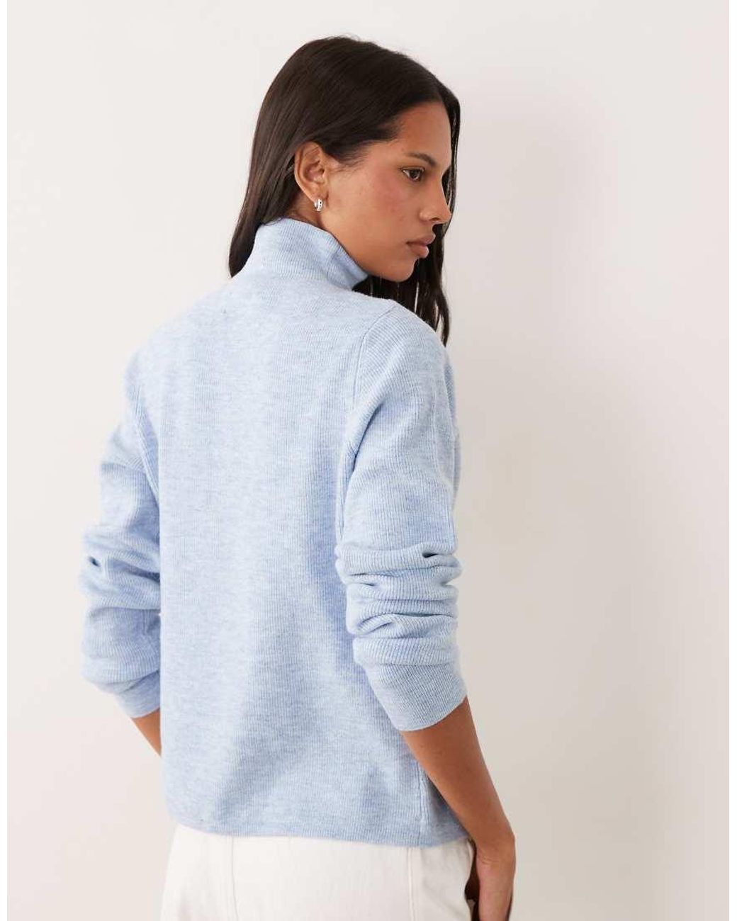 ASOS Blue Funnel Neck Mini Button Cardigan