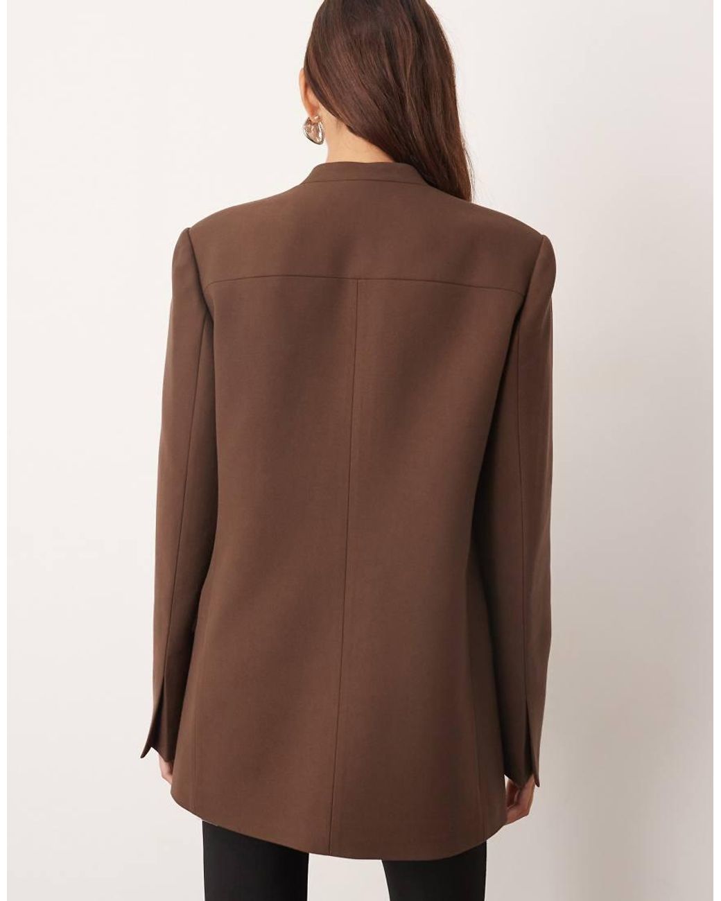 ARRANGE Natural Ultimate Collarless Straight Blazer