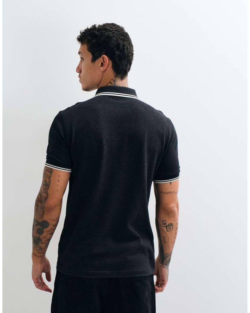 Fred Perry Black Twin Tipped Polo Shirt for men