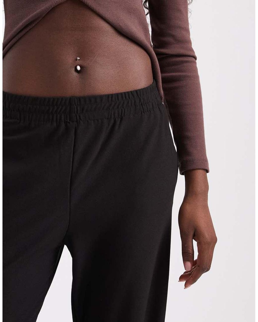 ONLY Black High Waist Wide Leg Pull-on Pants