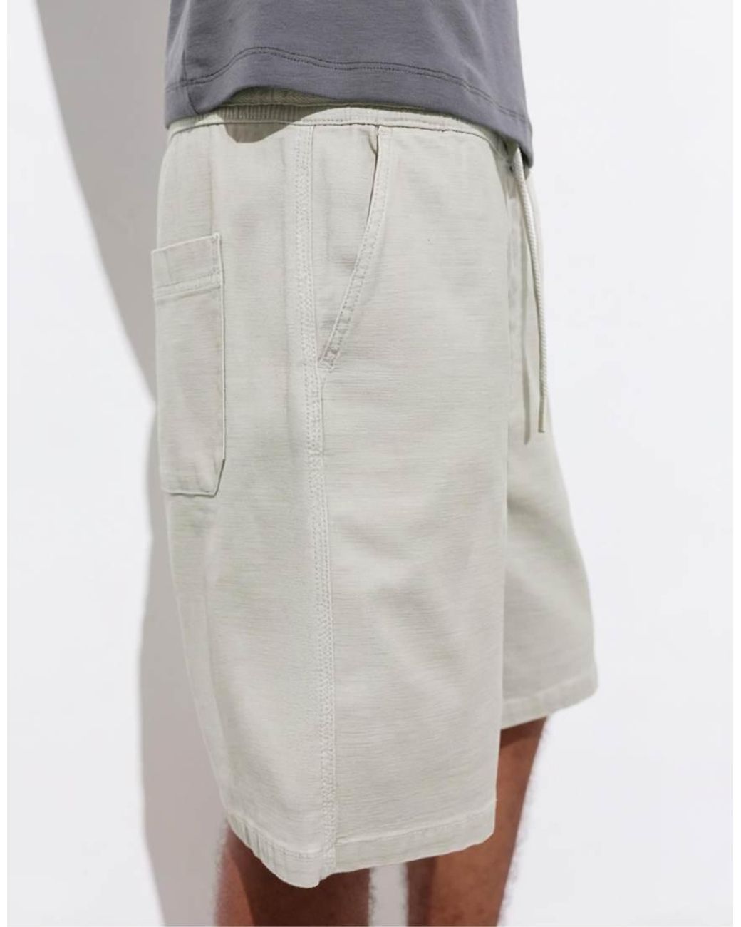 Pull&Bear Blue Bermuda Shorts With Elastic Waistband for men