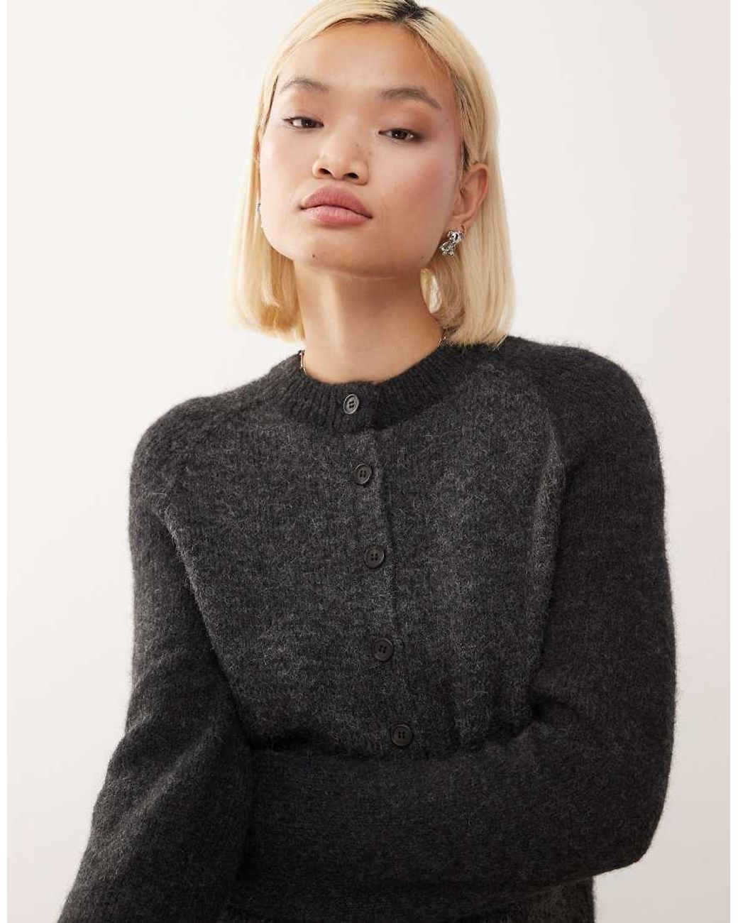 Weekday Black Wool-blend Fitted Cardigan
