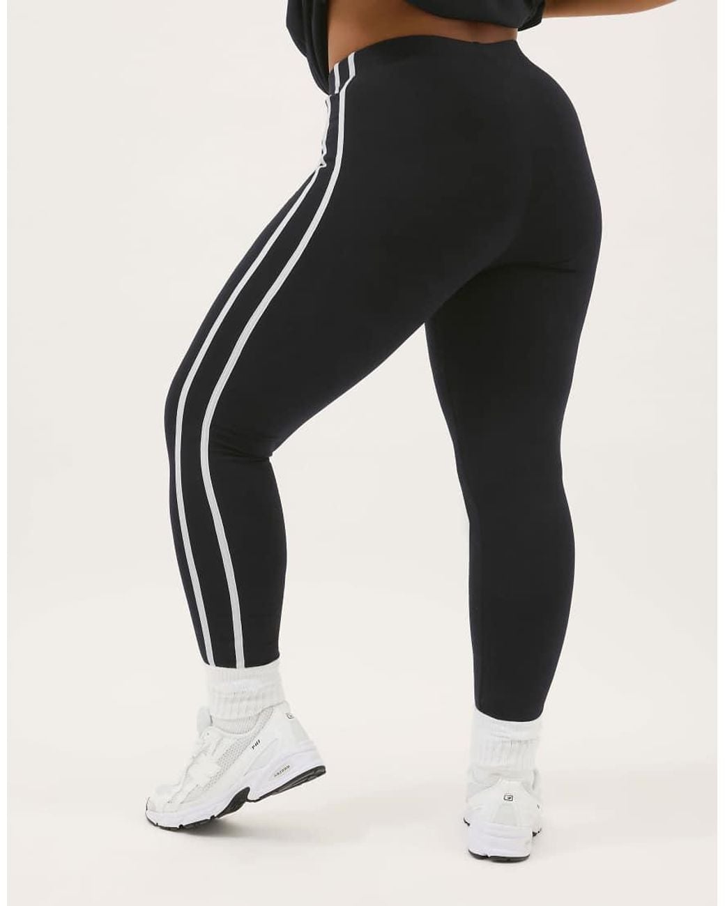 Yours Clothing White Side Stripe Active Leggings