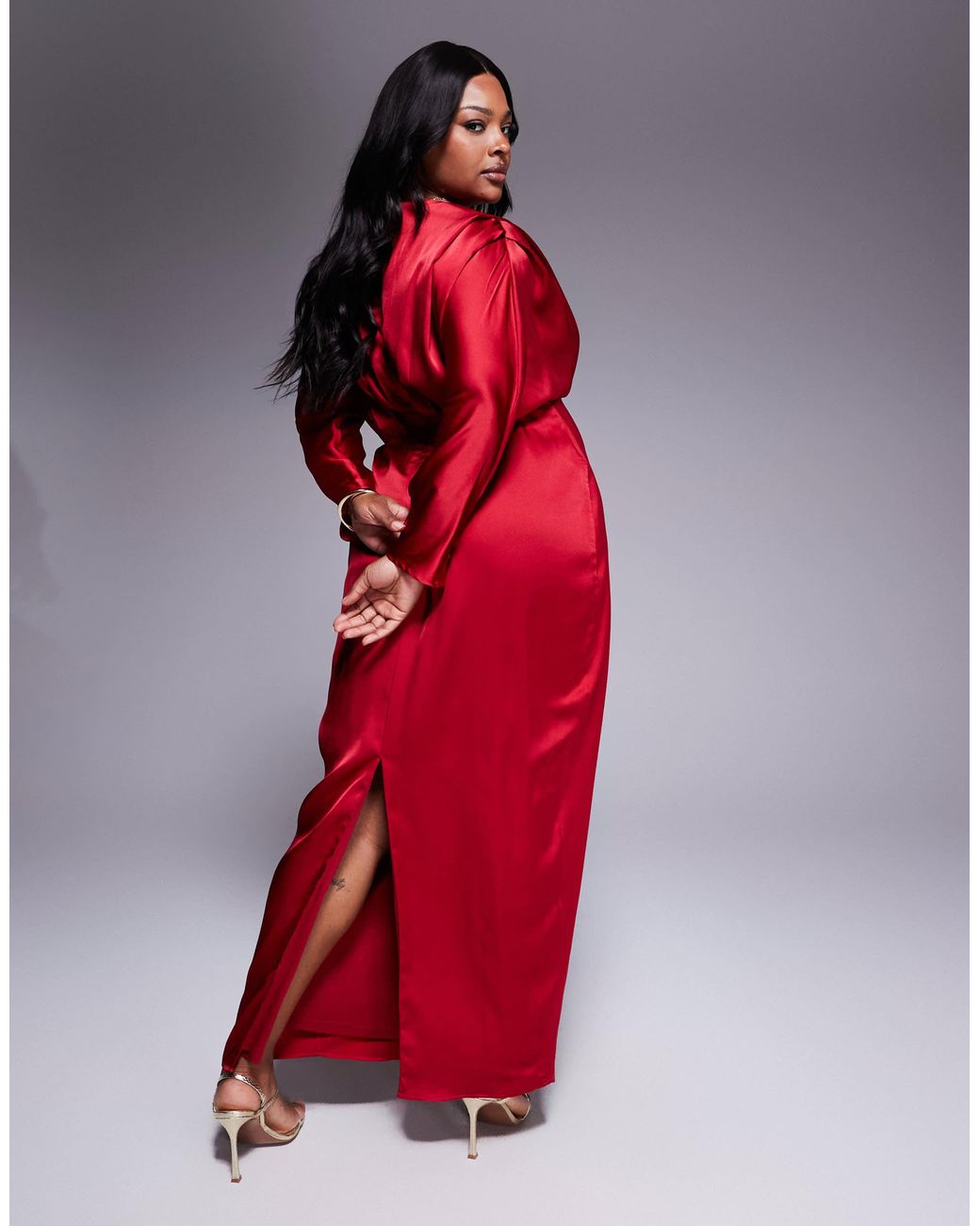 red satin kimono dress Theia Kimono Satin Cocktail Dress