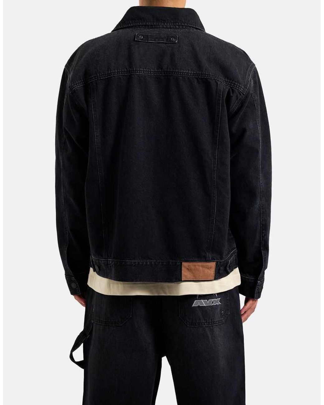 AVX Black Edwards Long Sleeve Denim Jacket for men