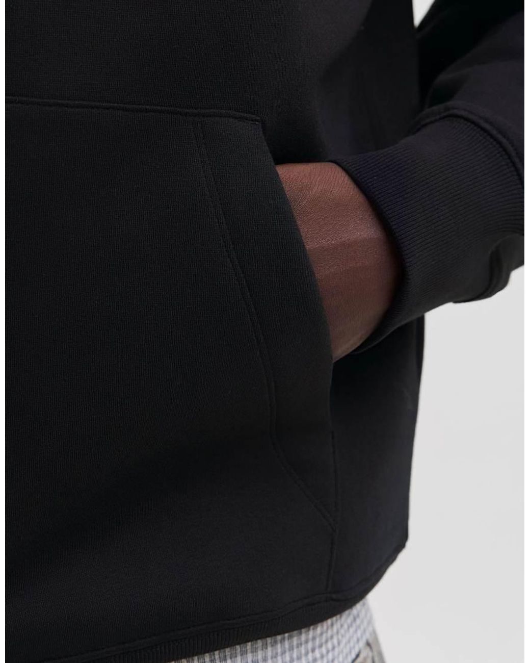 Jack & Jones Black Ace Relaxed Fit Hoodie Long Sleeve for men